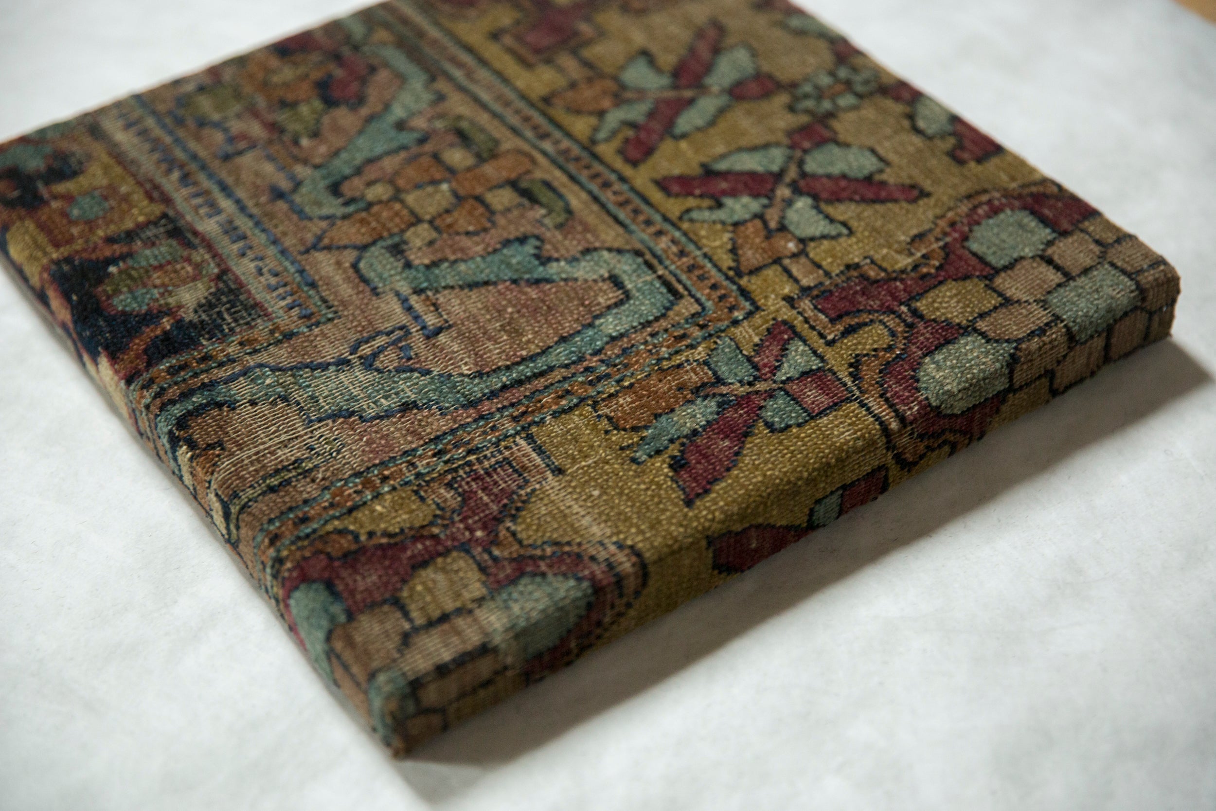 Decorative Cork Board Antique Kerman Rug Fragment Art