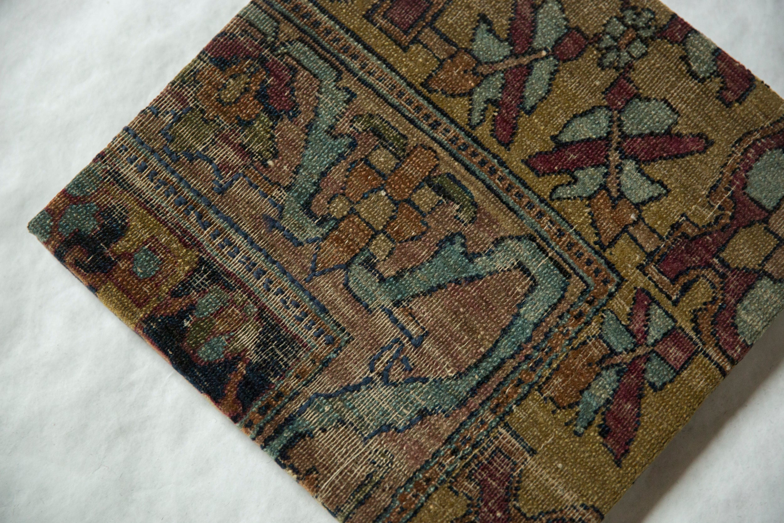 Decorative Cork Board Antique Kerman Rug Fragment Art