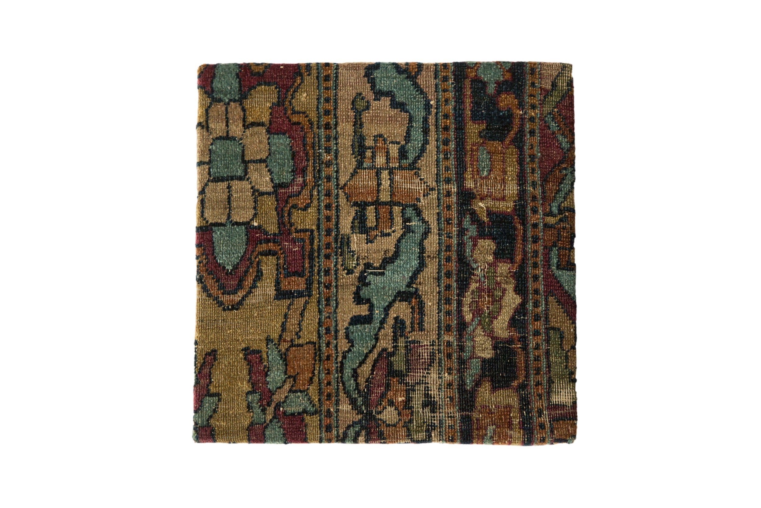 Decorative Cork Board Antique Kerman Rug Fragment Art