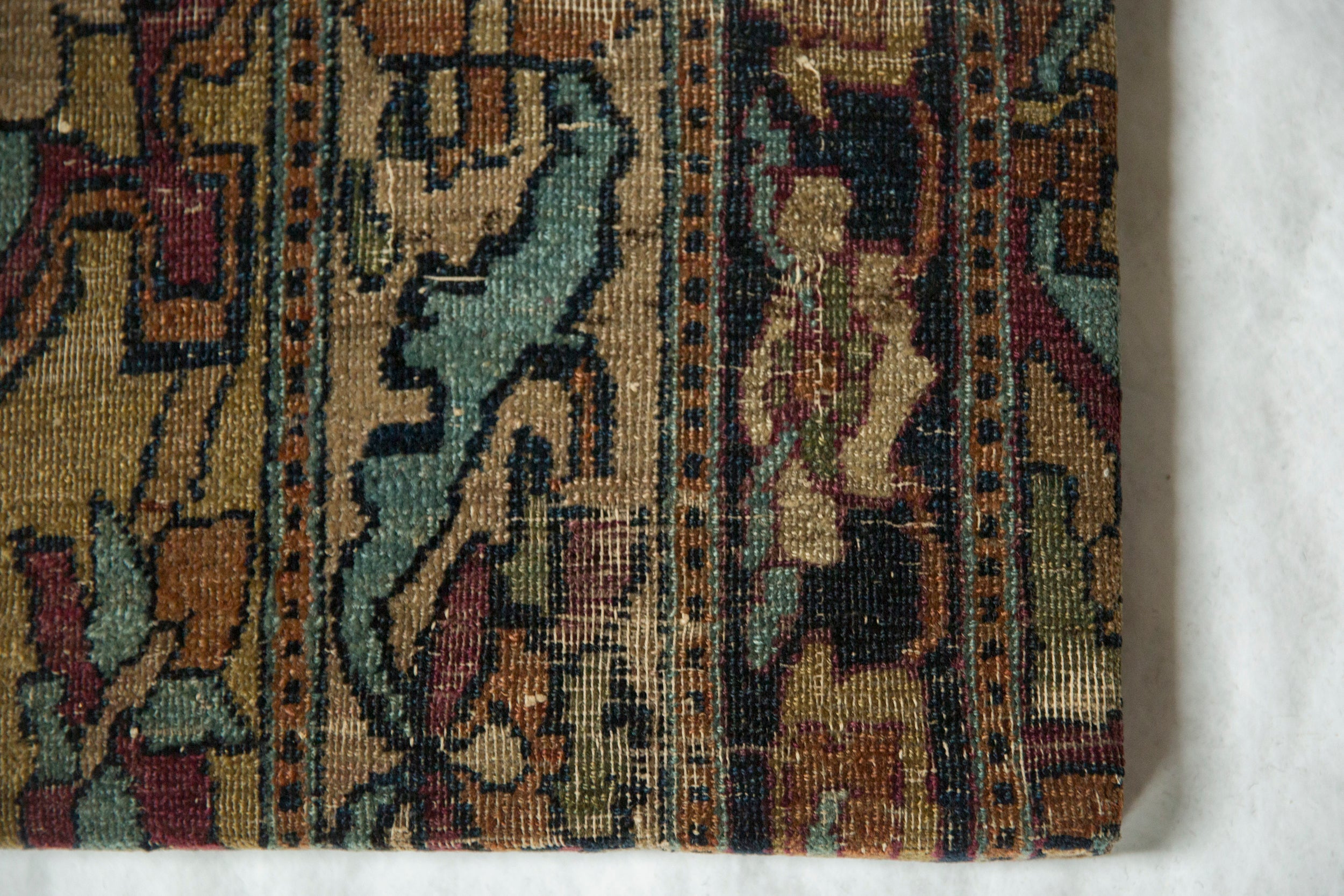 Decorative Cork Board Antique Kerman Rug Fragment Art