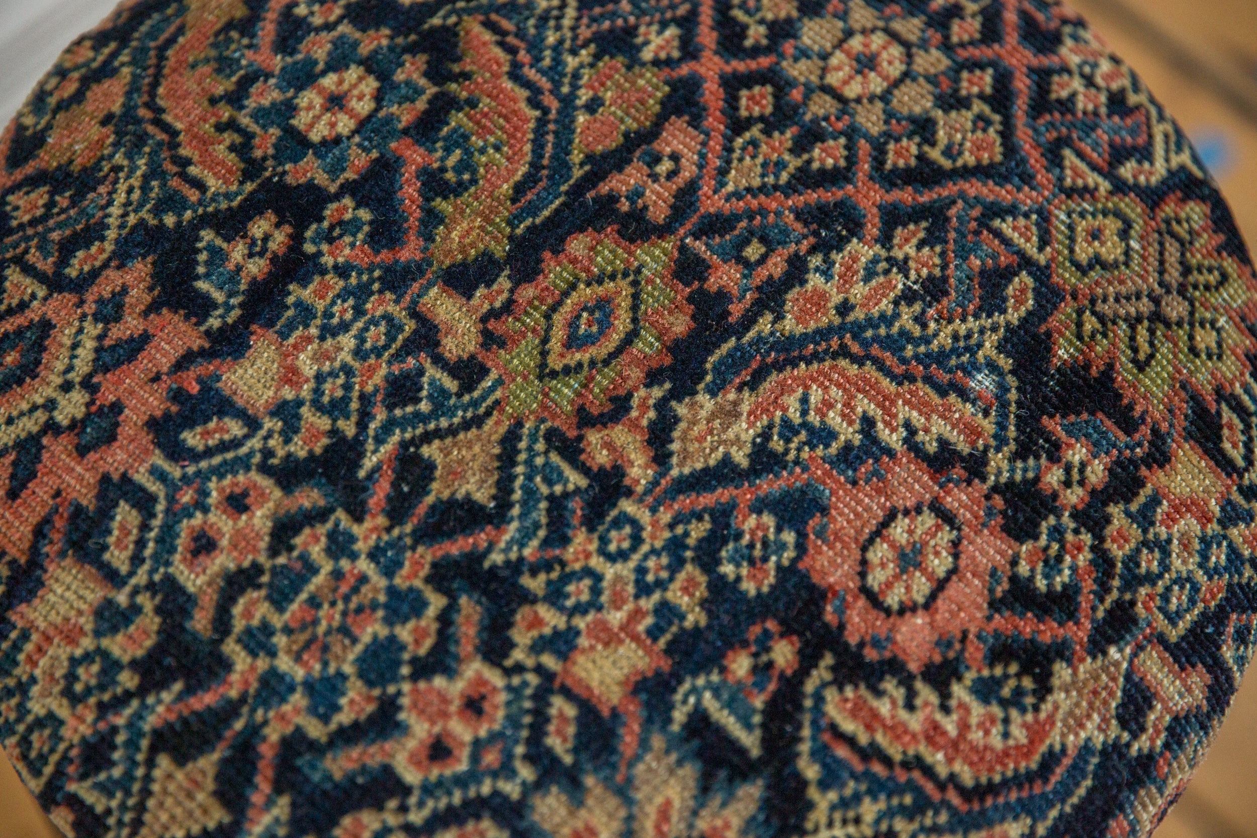 Reclaimed Antique Rug Fragment Side Table Stand 3 of 7