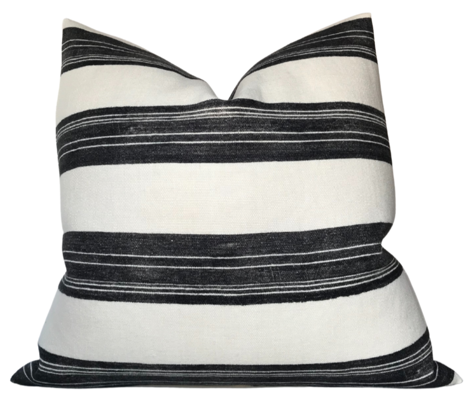 Askew Pillow Cover in Ivory Onyx, showing fabric texture and invisible zipper