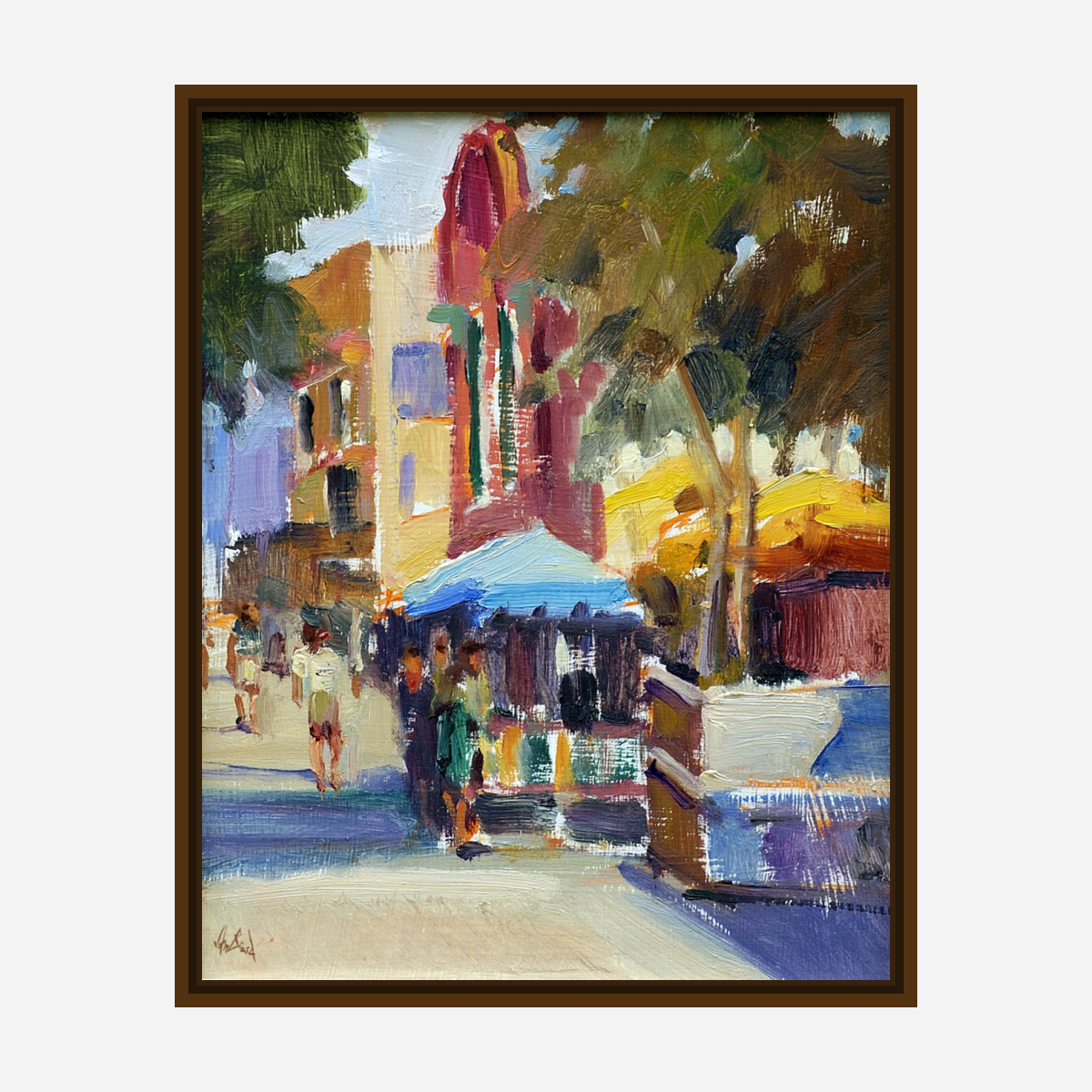 Athens Street Scene Artist Enhanced Canvas Print by John Beard Collection - product image 4 for Resin Society