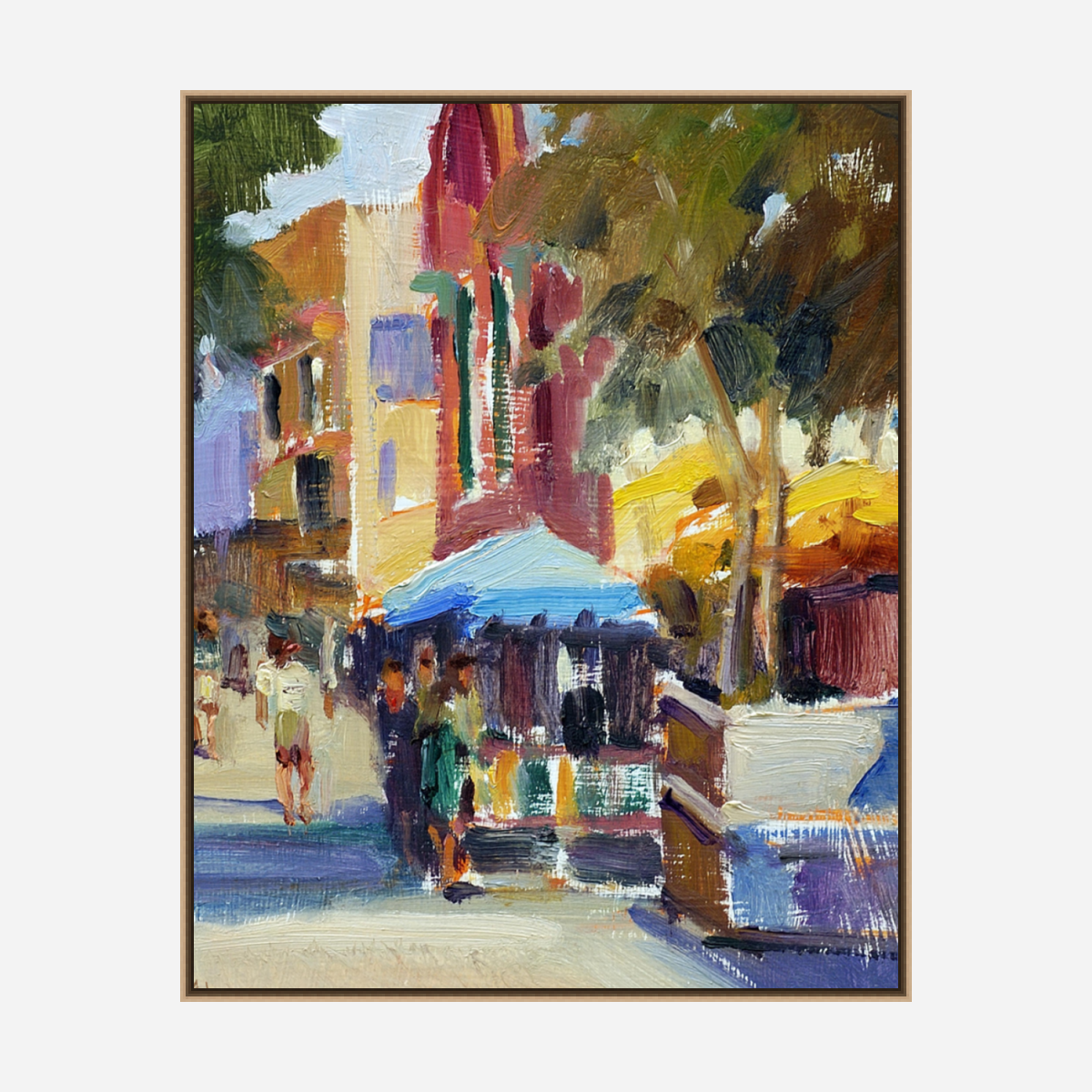 Athens Street Scene Artist Enhanced Canvas Print by John Beard Collection - product image 5 for Resin Society