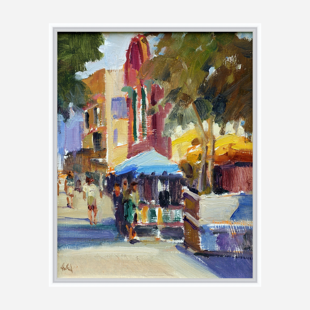 Athens Street Scene Artist Enhanced Canvas Print by John Beard Collection - product image 3 for Resin Society
