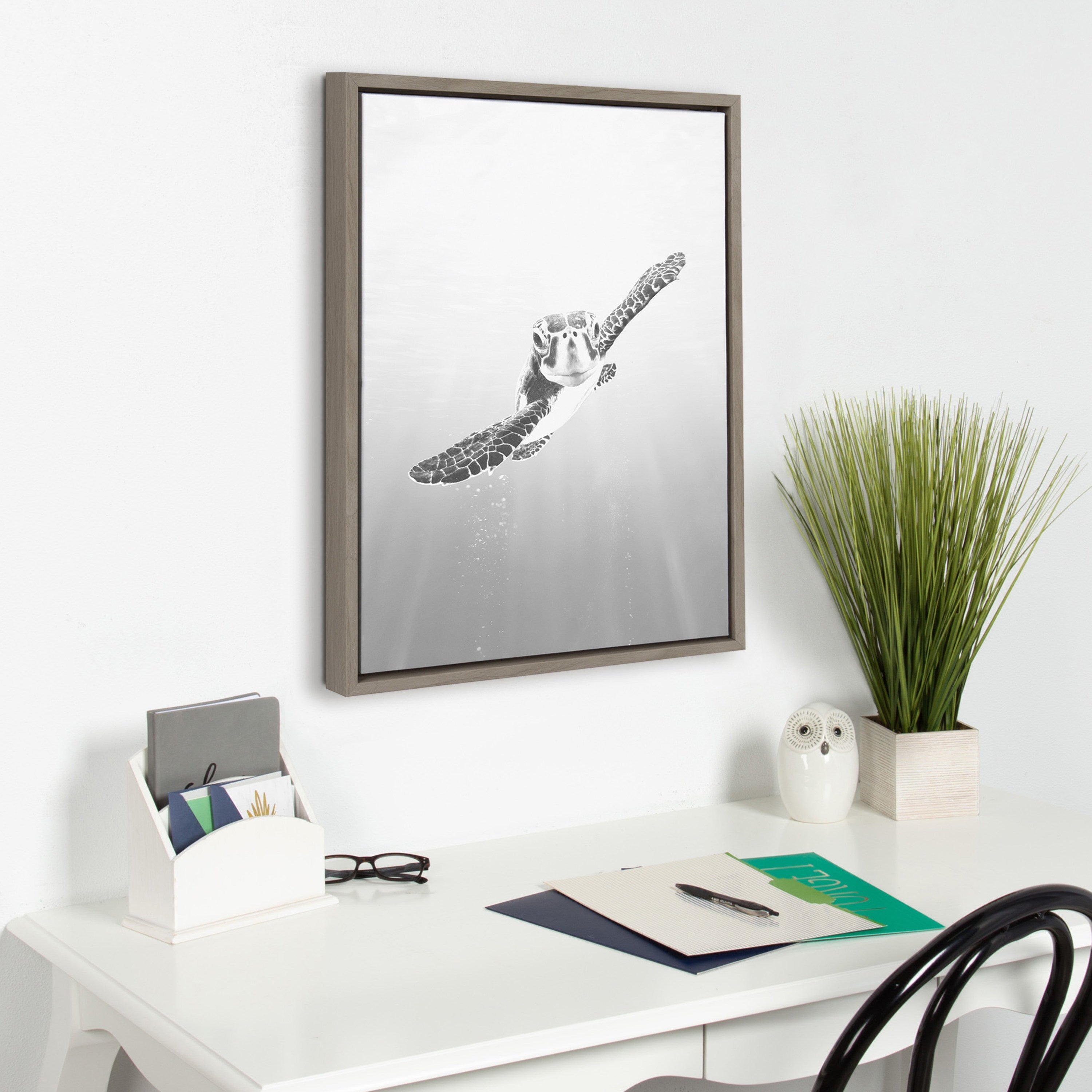 Sylvie Sea Turtle Framed Canvas by Simon Te of Tai Prints by kateandlaurel - product image 10 for Resin Society