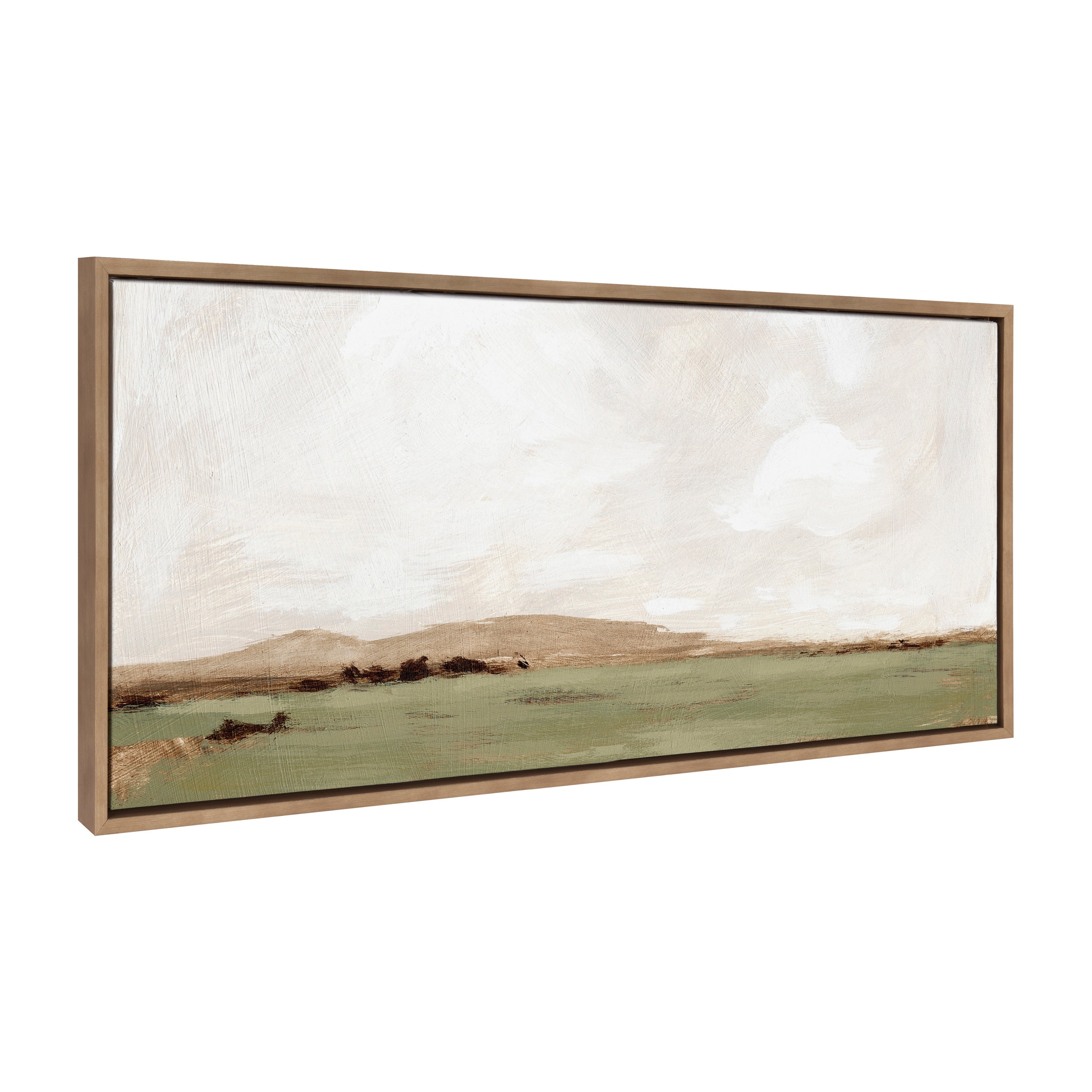 Sylvie Rest No 2 floating framed canvas showing abstract fluid composition in soft muted colors