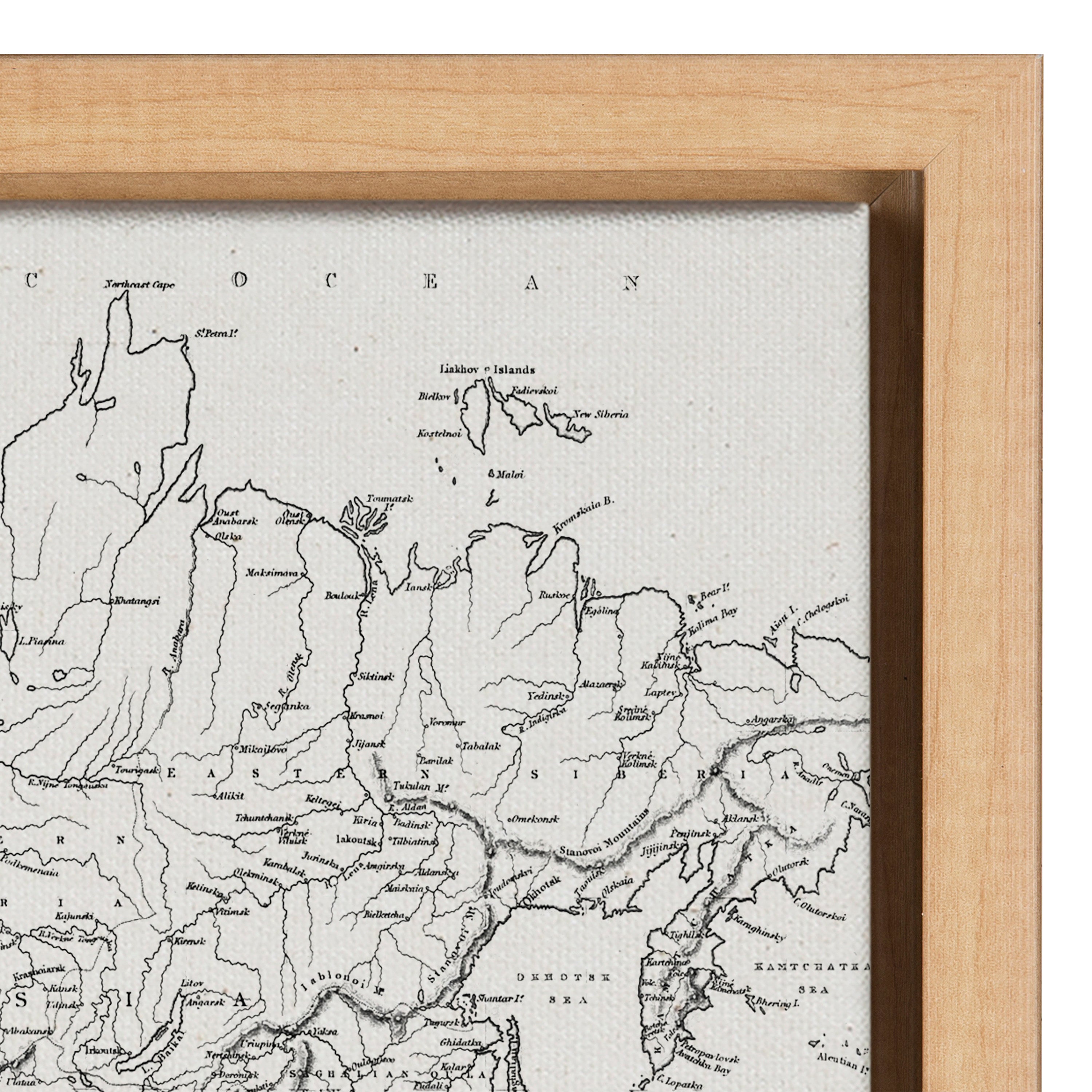 Sylvie Vintage Black and White World Map Framed Canvas Set by The by kateandlaurel - product image 8 for Resin Society