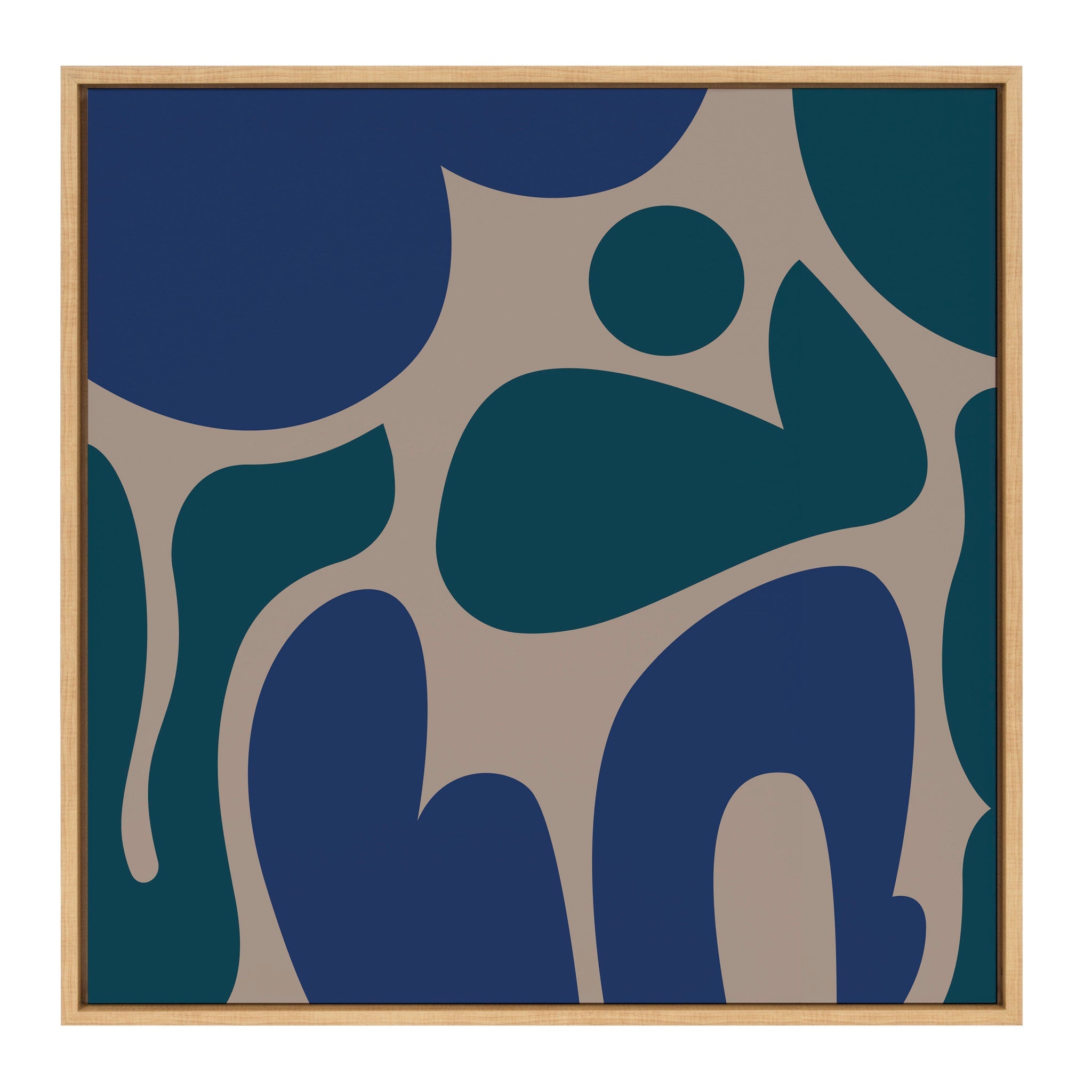 Sylvie Groovy Happy Abstract Blue and Green Framed Canvas by kateandlaurel - product image 2 for Resin Society