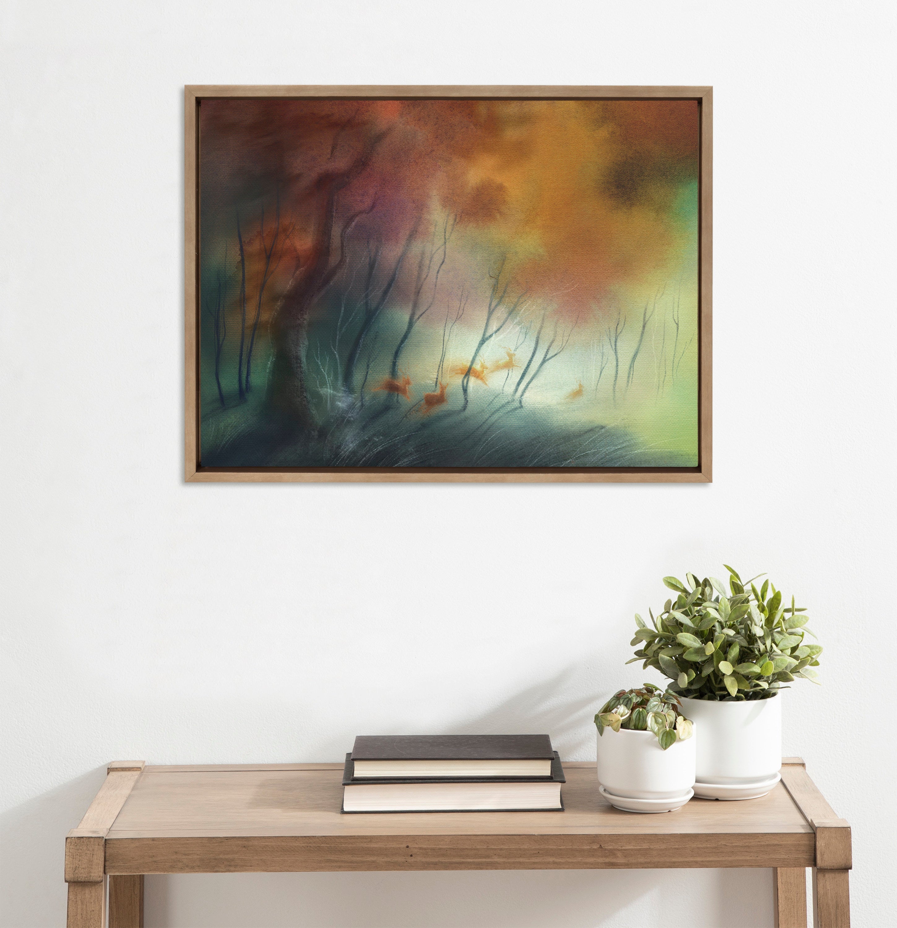 Sylvie Waltz of the Stags Framed Canvas by Faryn Hughes
