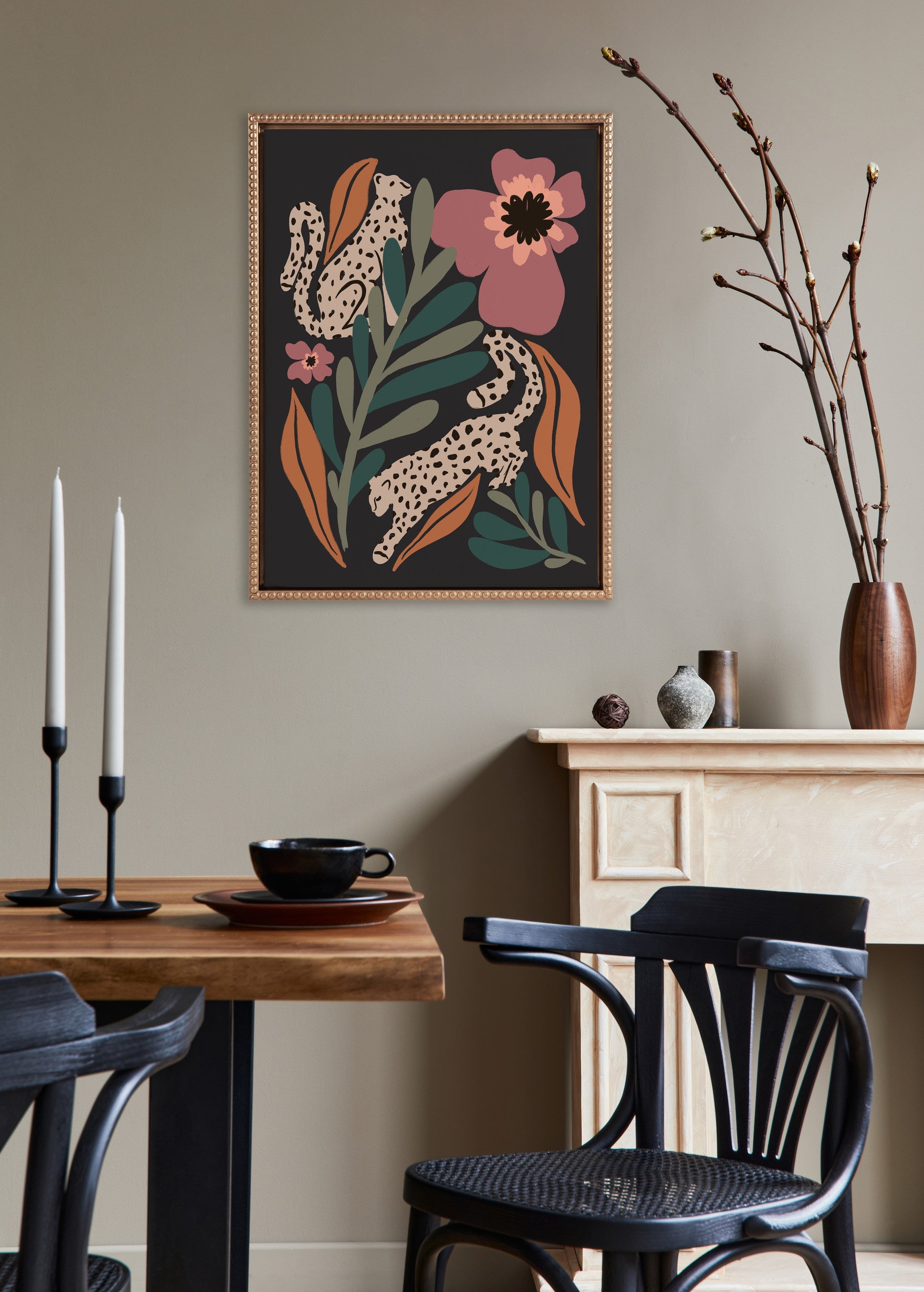 Sylvie Beaded Wild Garden Framed Canvas by Oris Eddu