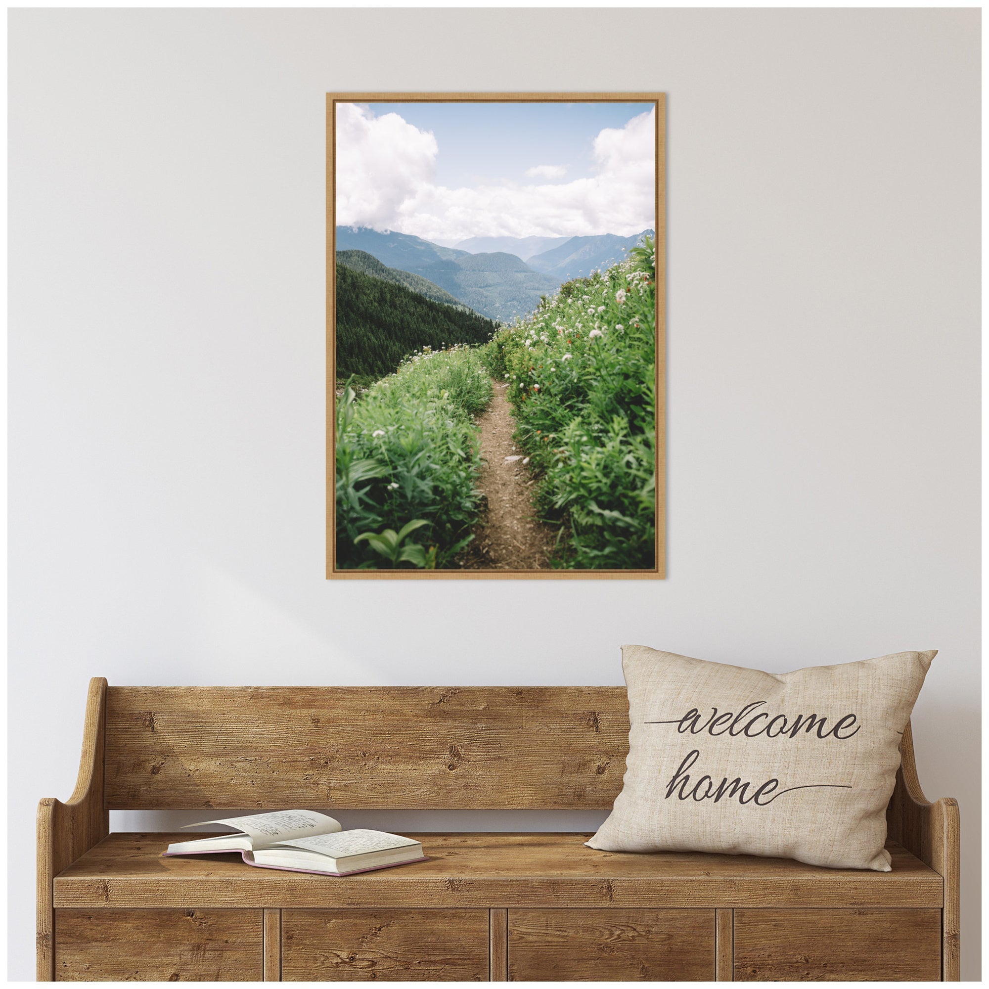 Sylvie Mountain Trail Scenic Landscape Framed Canvas by Patricia Hasz