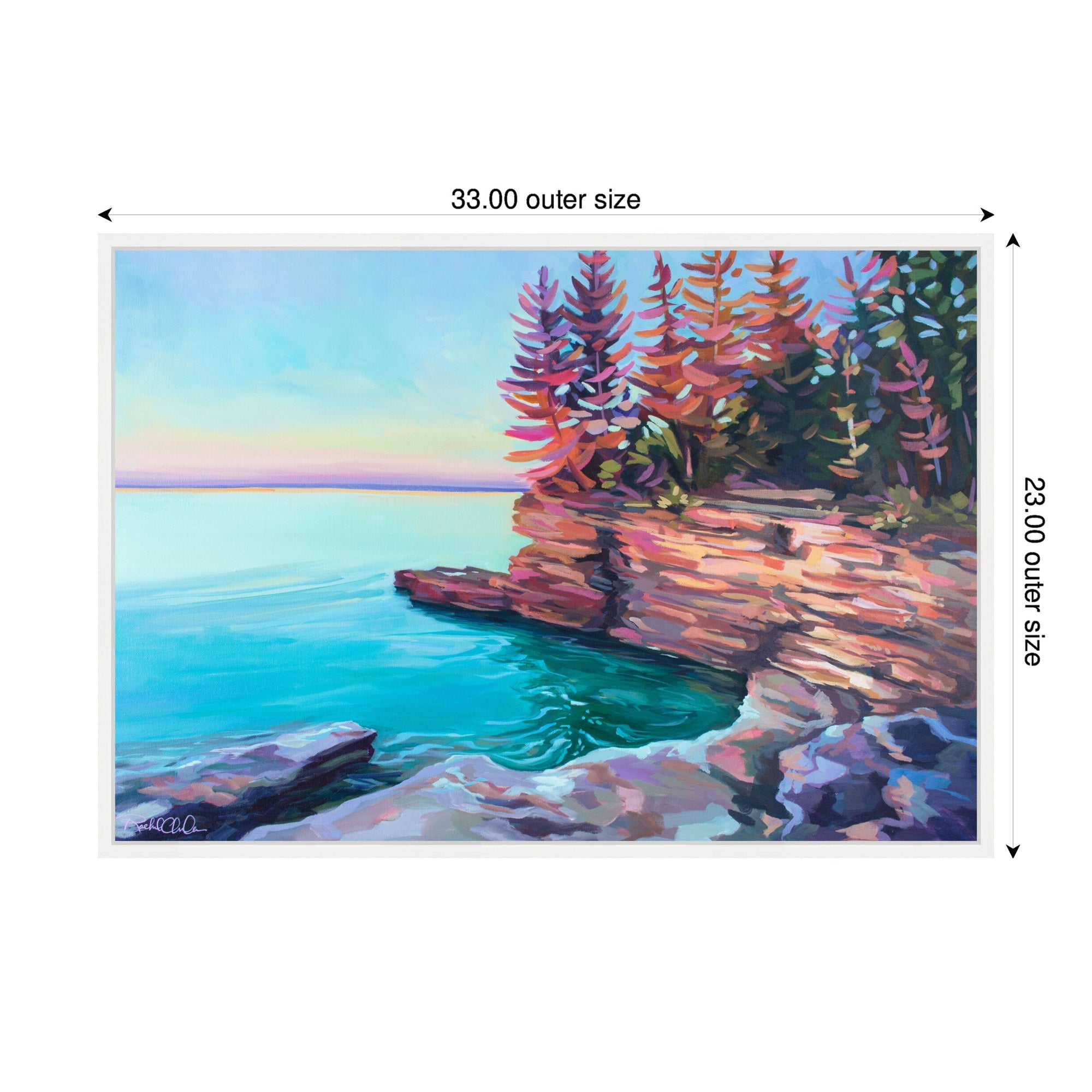 Sylvie Cave Point at Sunrise Framed Canvas by Rachel Christopoulos