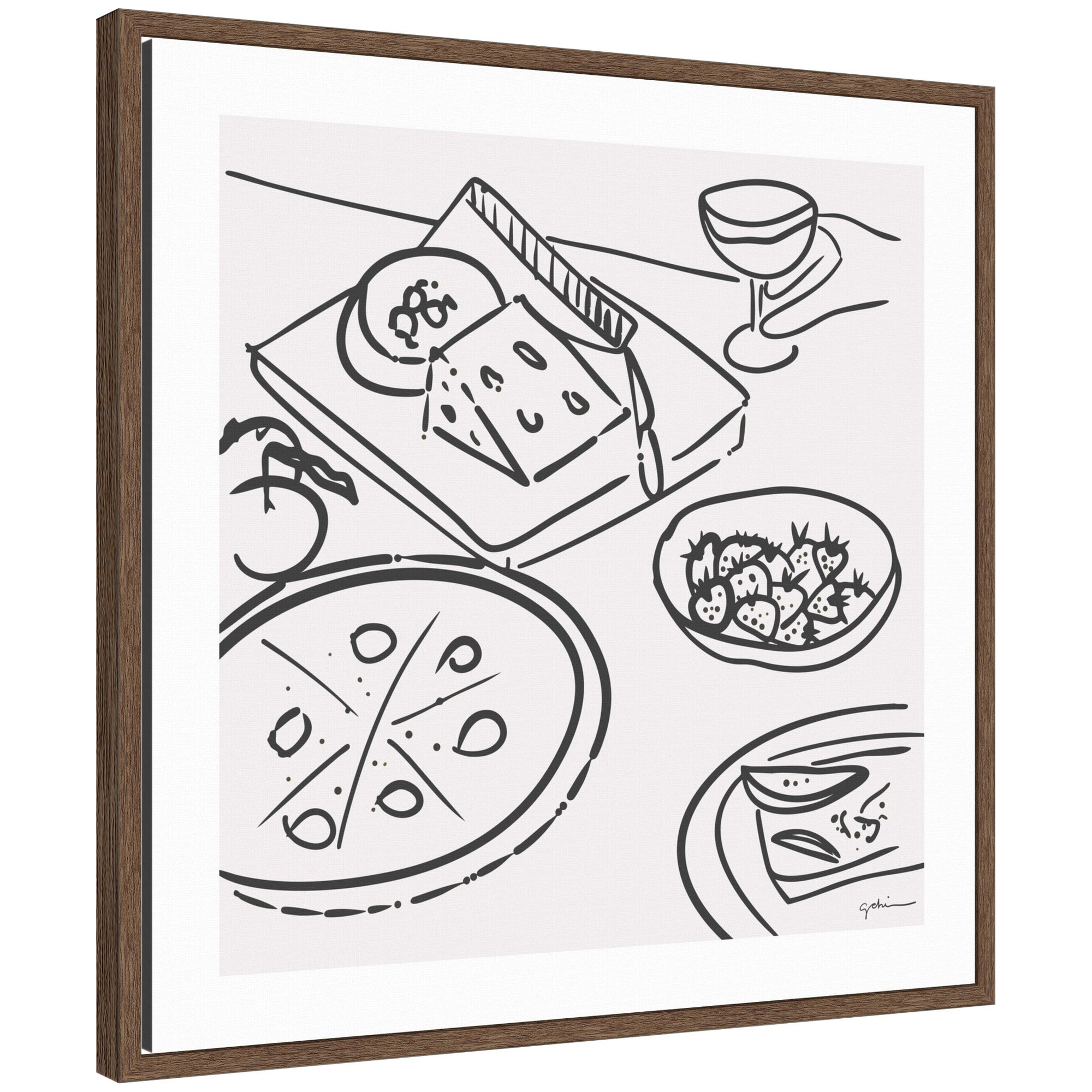 Dinner Club by Gabrielly Guedes Framed Canvas Wall Art Print
