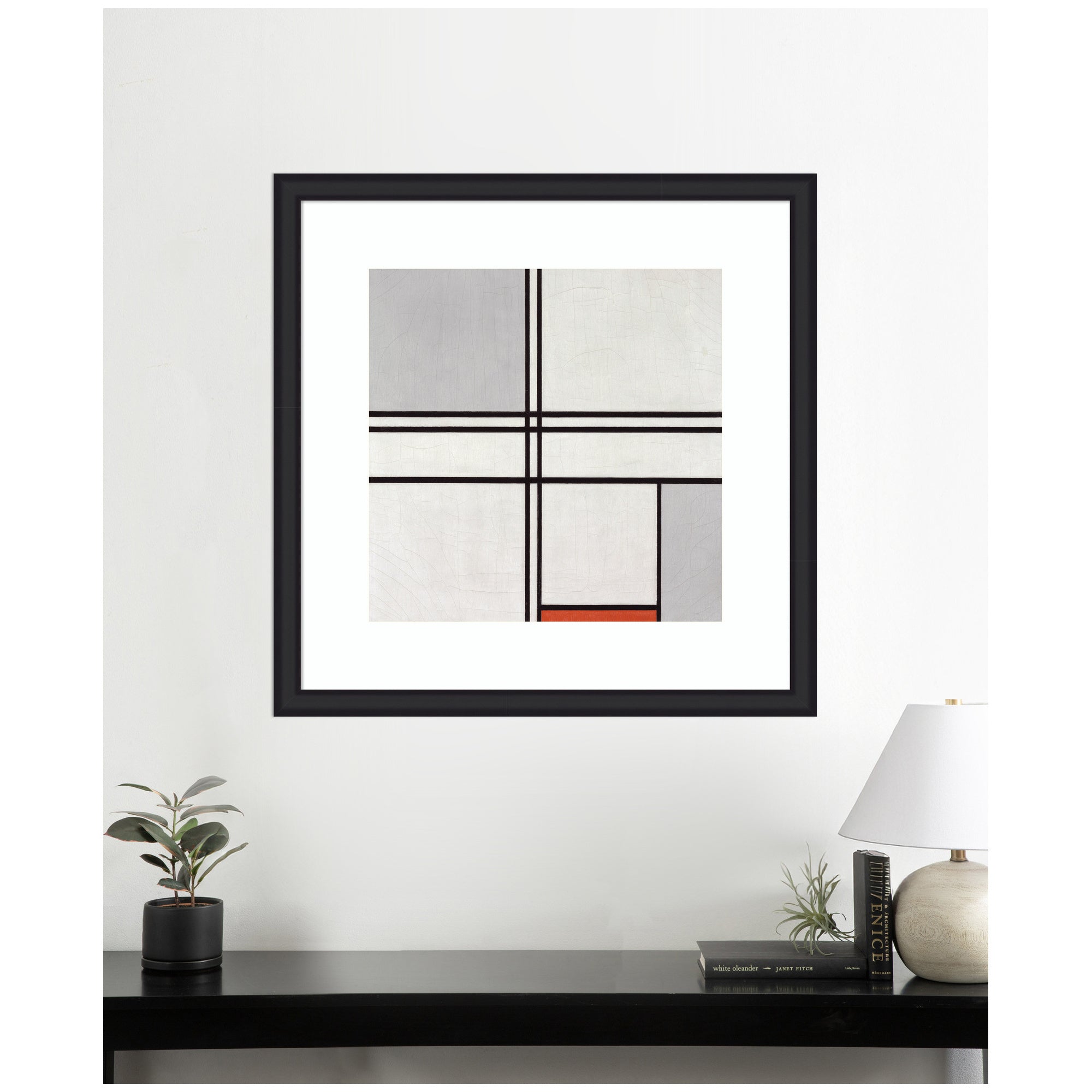 Framed Art Piet Mondrian Composition No 1 Gray Red 1935 by The Art Institute of Chicago