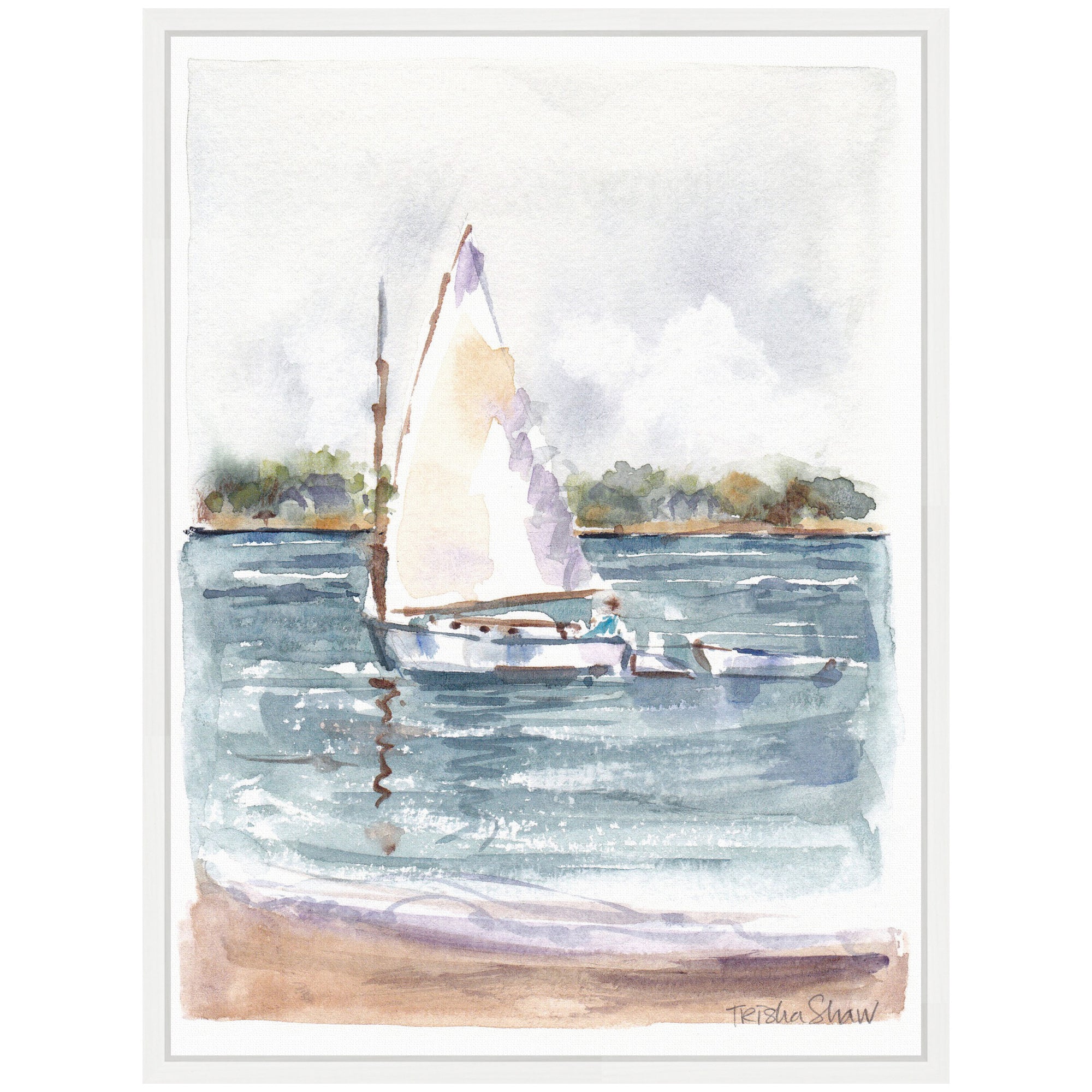 Sylvie 2 Maryanne Welch Chatham Fog Sailboat Framed Canvas by Patricia Shaw