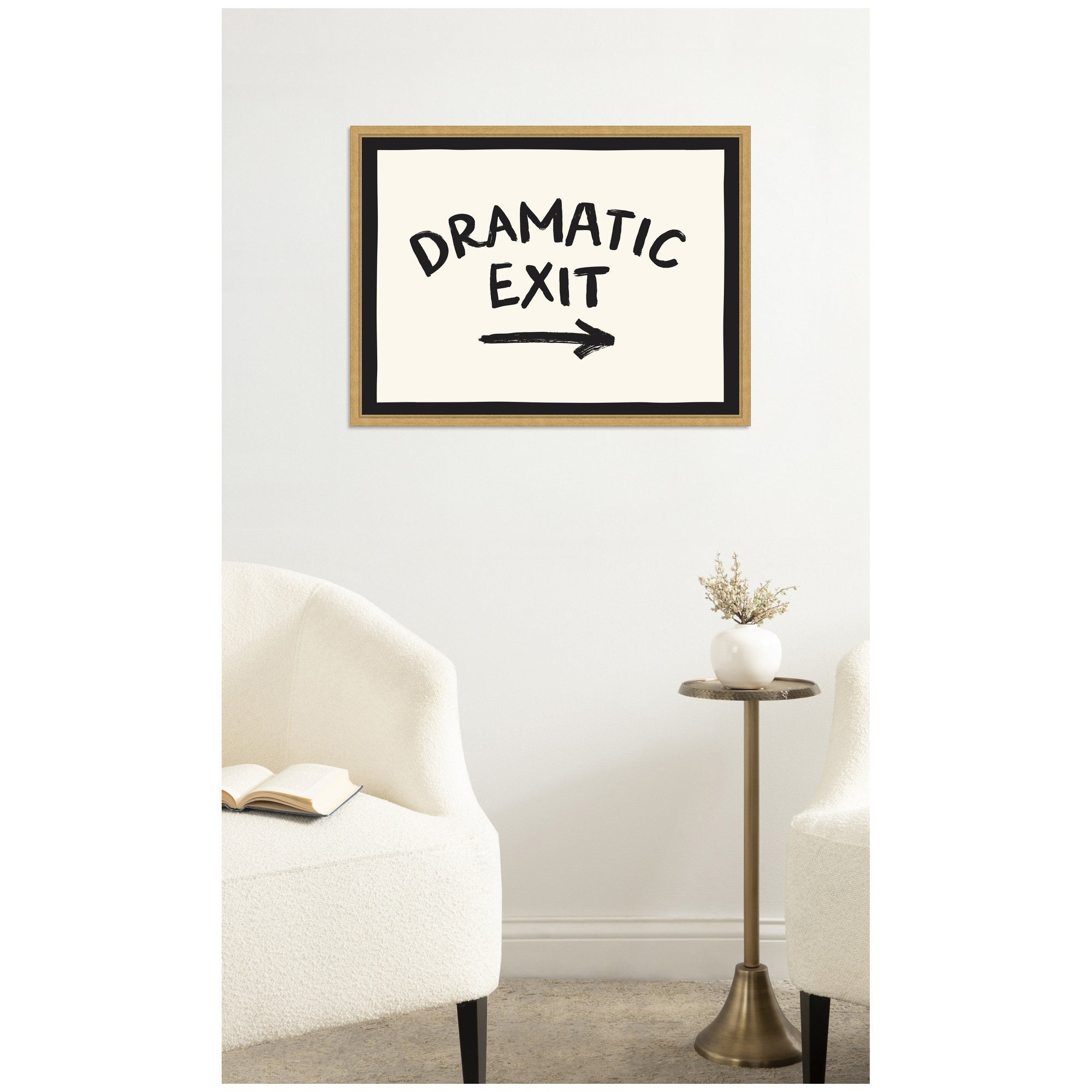 Dramatic Exit Entryway Sign by Lucky Guava Framed Canvas Wall Art Print