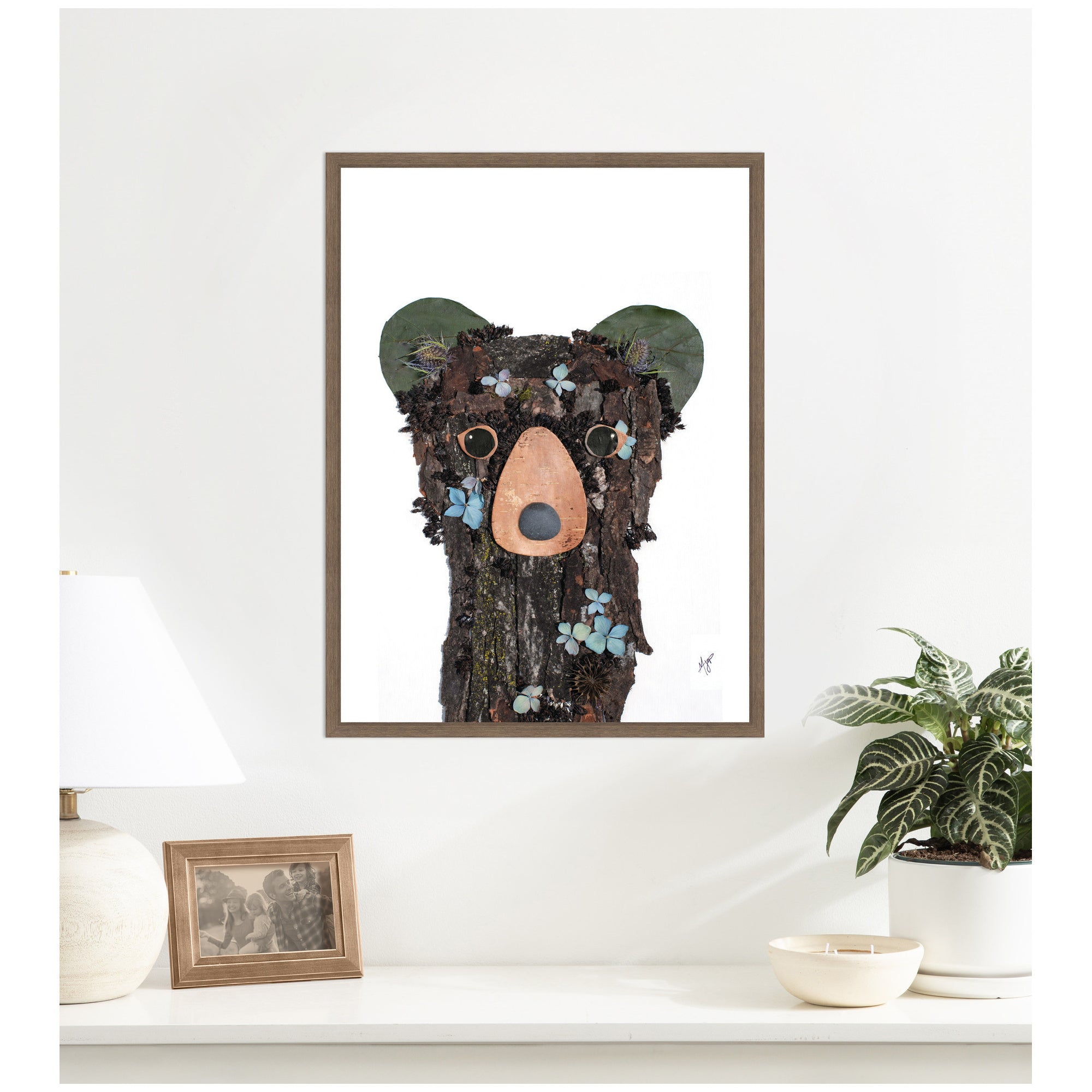 Black Bear by Madeline Jeppesen Framed Canvas Wall Art Print