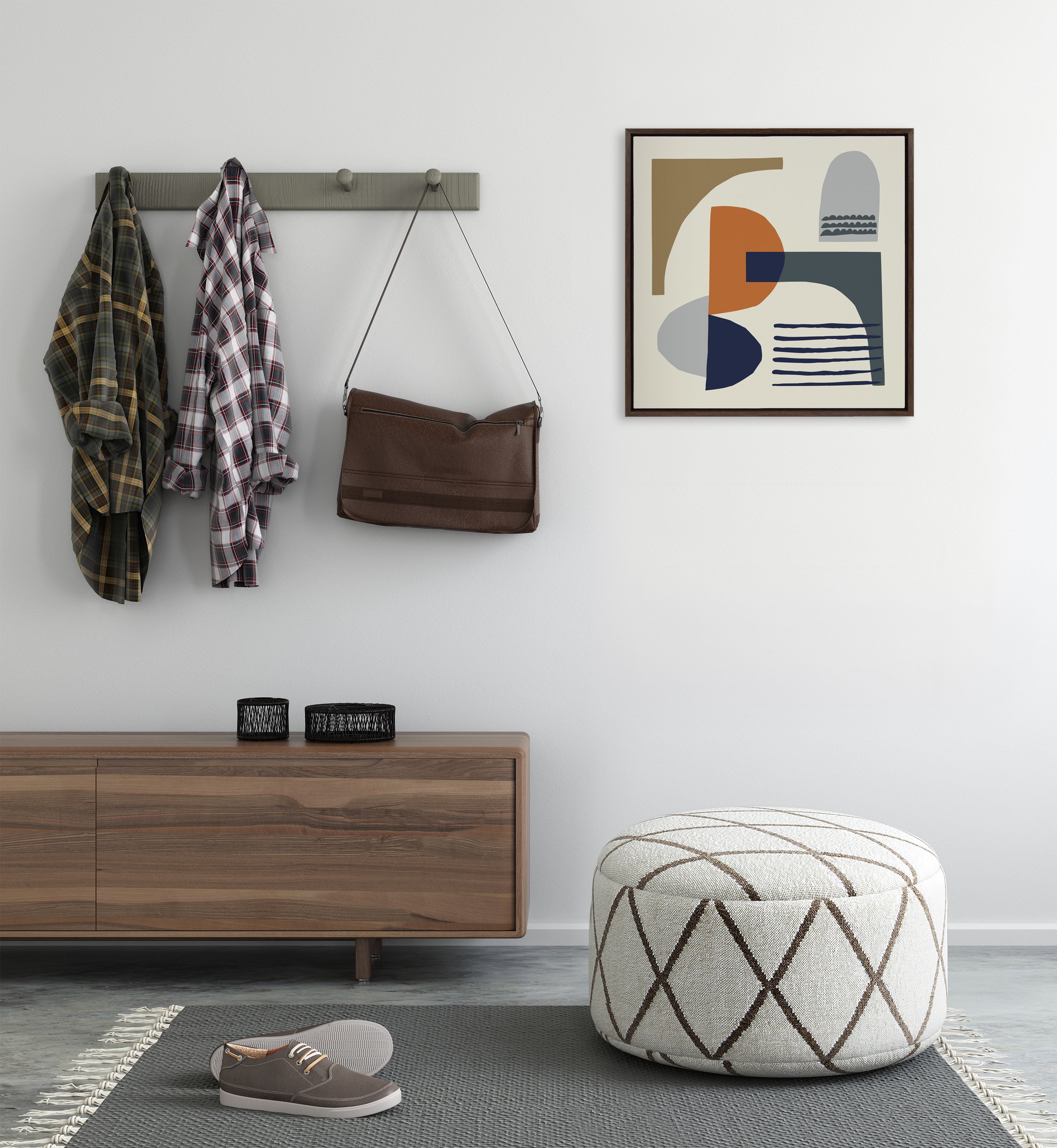 Sylvie Abstract Mid Century Framed Canvas by kateandlaurel - product image 15 for Resin Society