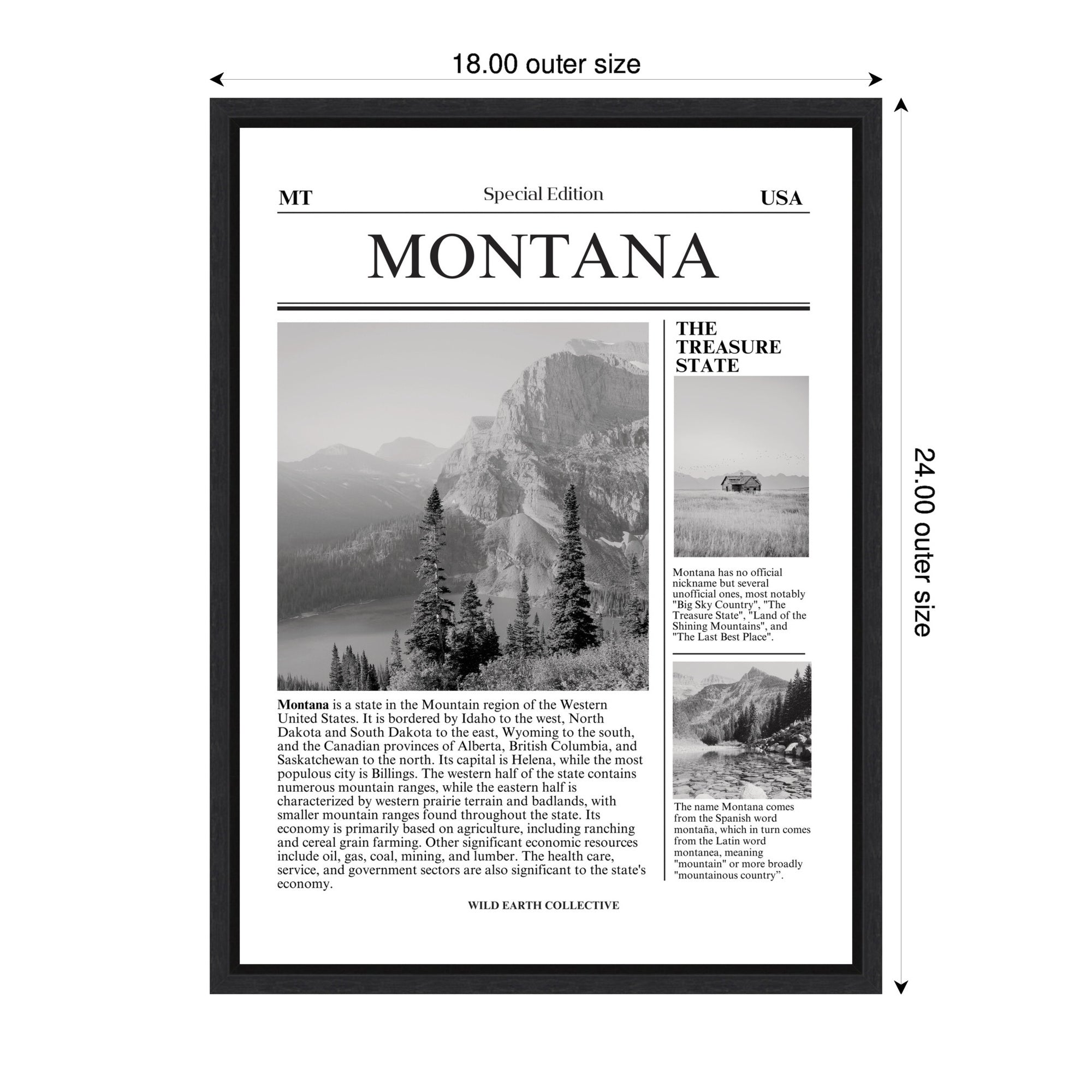 Montana Article by Megan Ryan Framed Canvas Wall Art Print