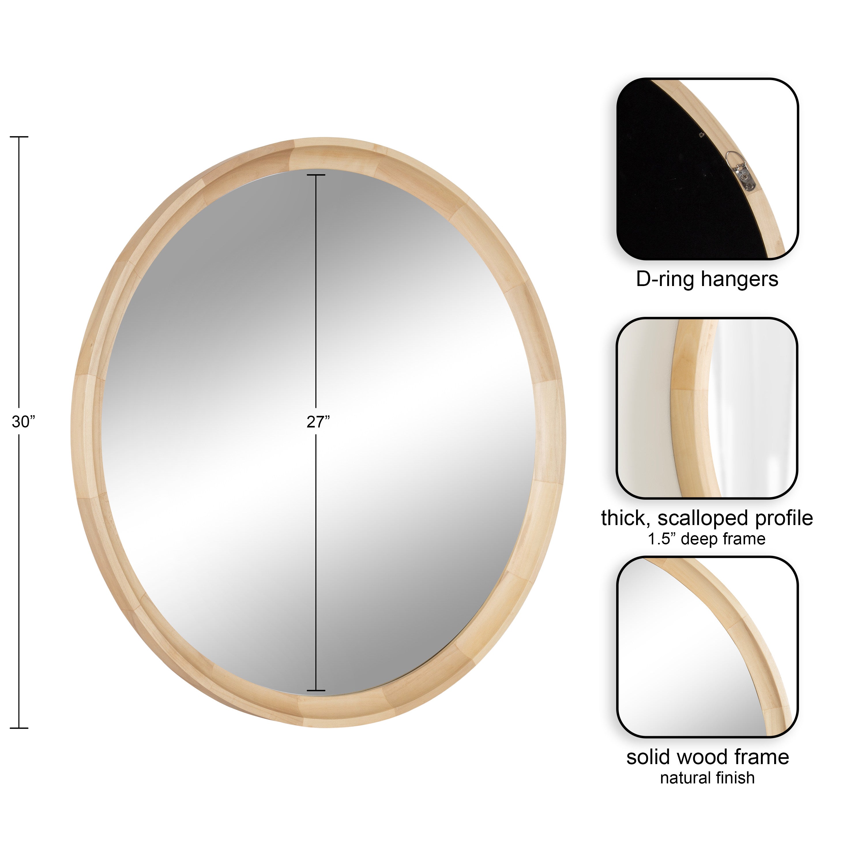 Hatherleigh Round Wood Wall Mirror