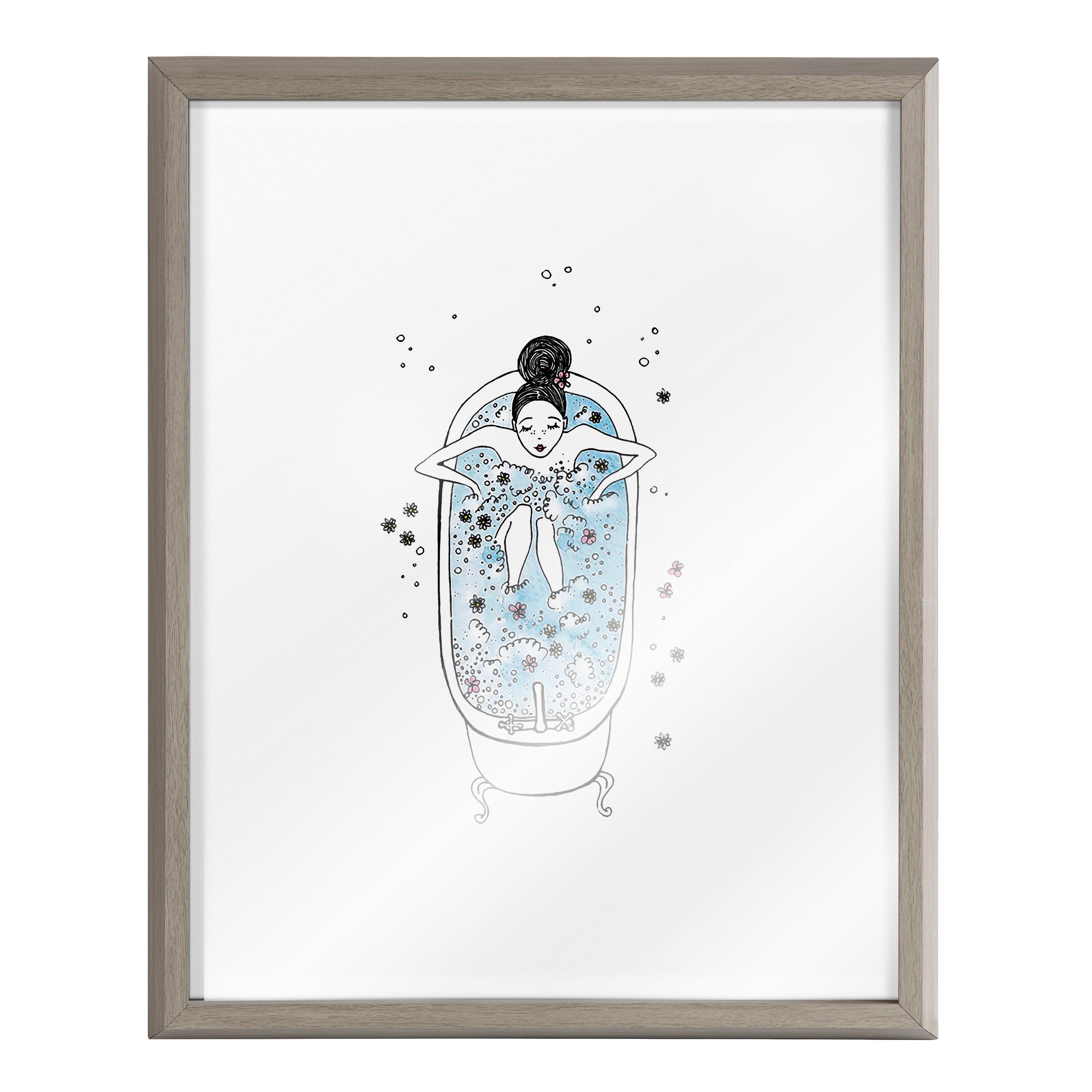 Blake Girl in a Bath Framed Printed Glass by Viola Kreczmer by kateandlaurel - product image 15 for Resin Society