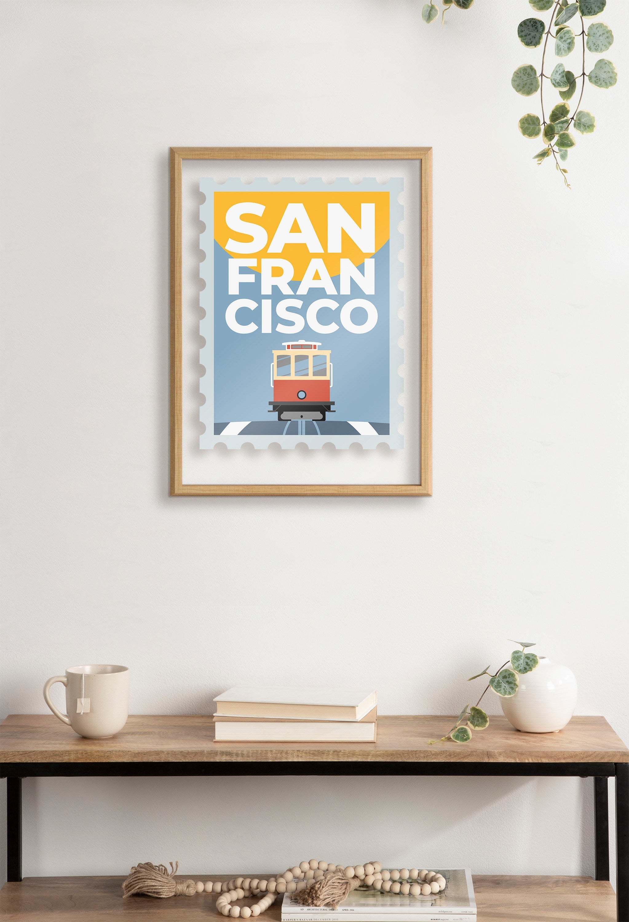 Blake Stamp San Fran Framed Printed Glass by Rocket Jack by kateandlaurel - product image 5 for Resin Society