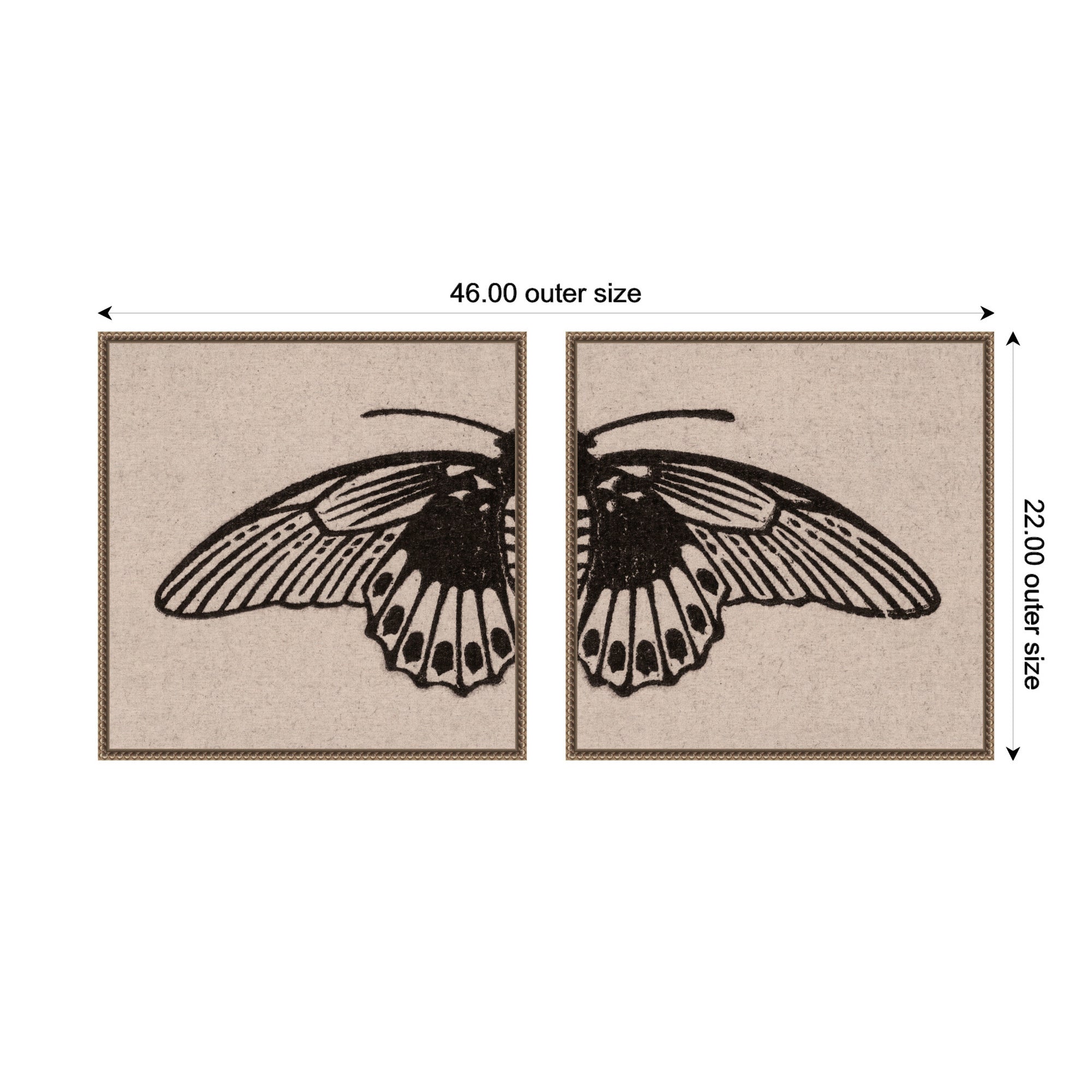 Vlinder 1901 Julie de Graag No.
1 & No.
2 2 Piece Framed Canvas Wall Art Set by Nostalgia Prints