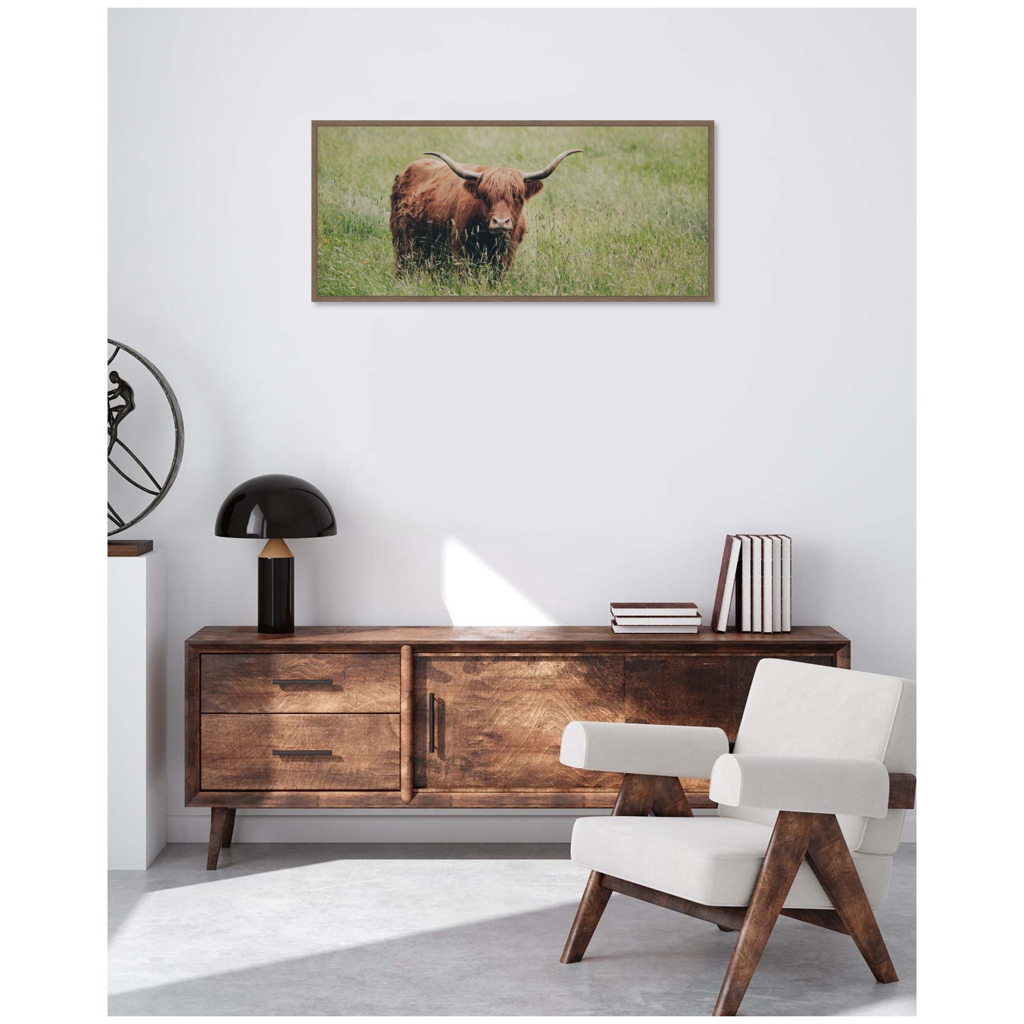 Highland Cow No.
1 by Laura Evans Framed Canvas Wall Art Print