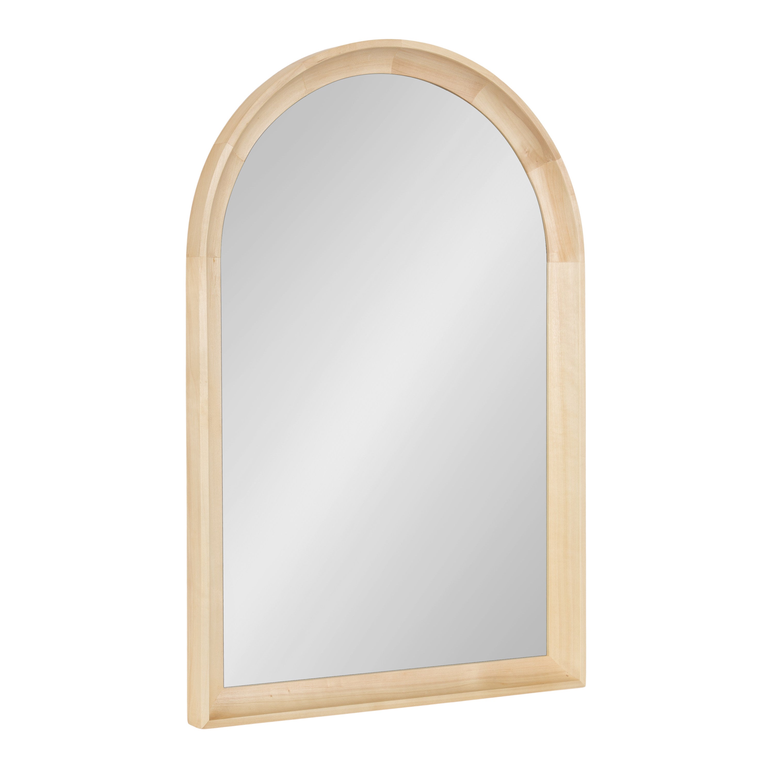 Hatherleigh Arch Wood Wall Mirror with rustic brown frame, arch top and squared base