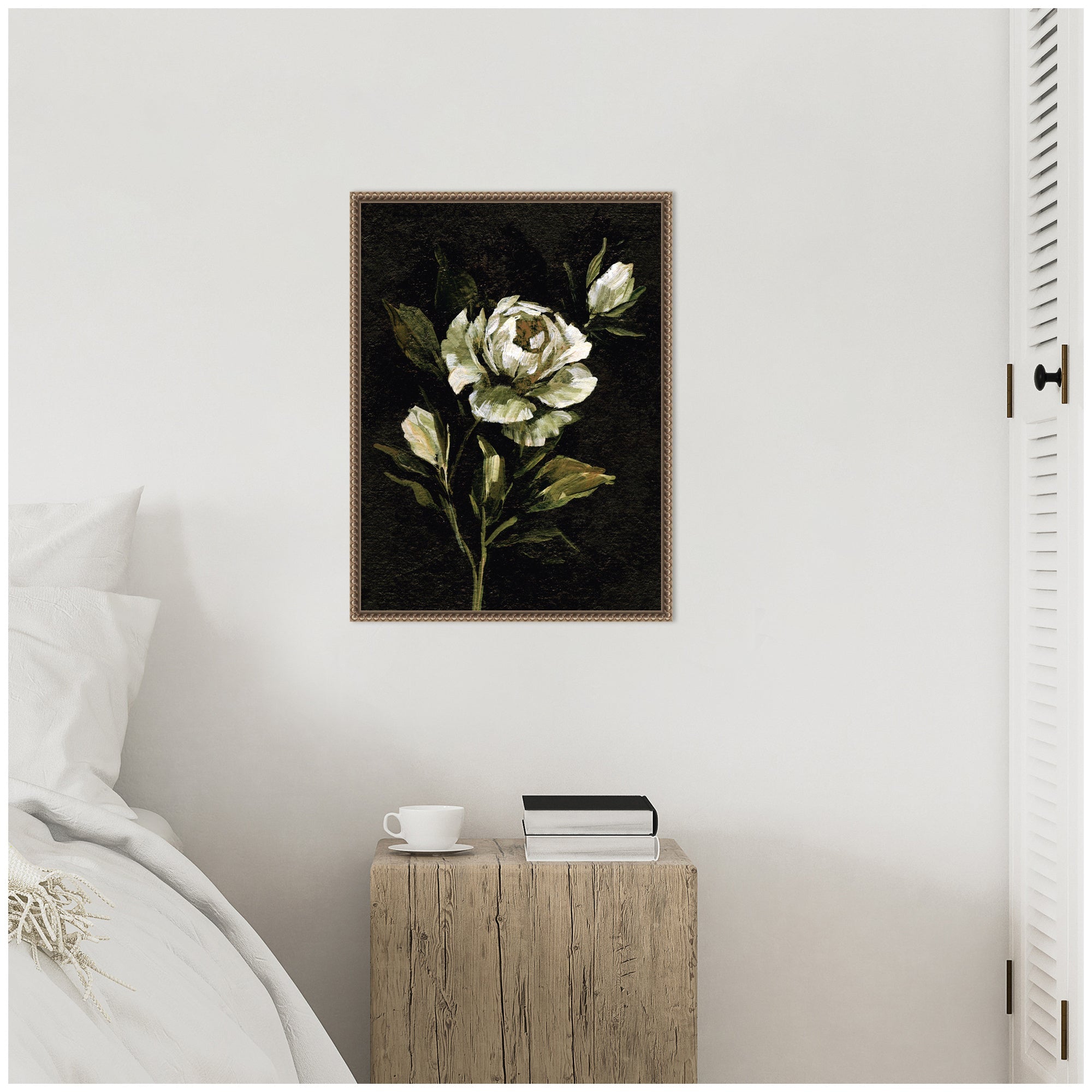 Sylvie Moody Floral 2 Framed Canvas by Annie Quigley