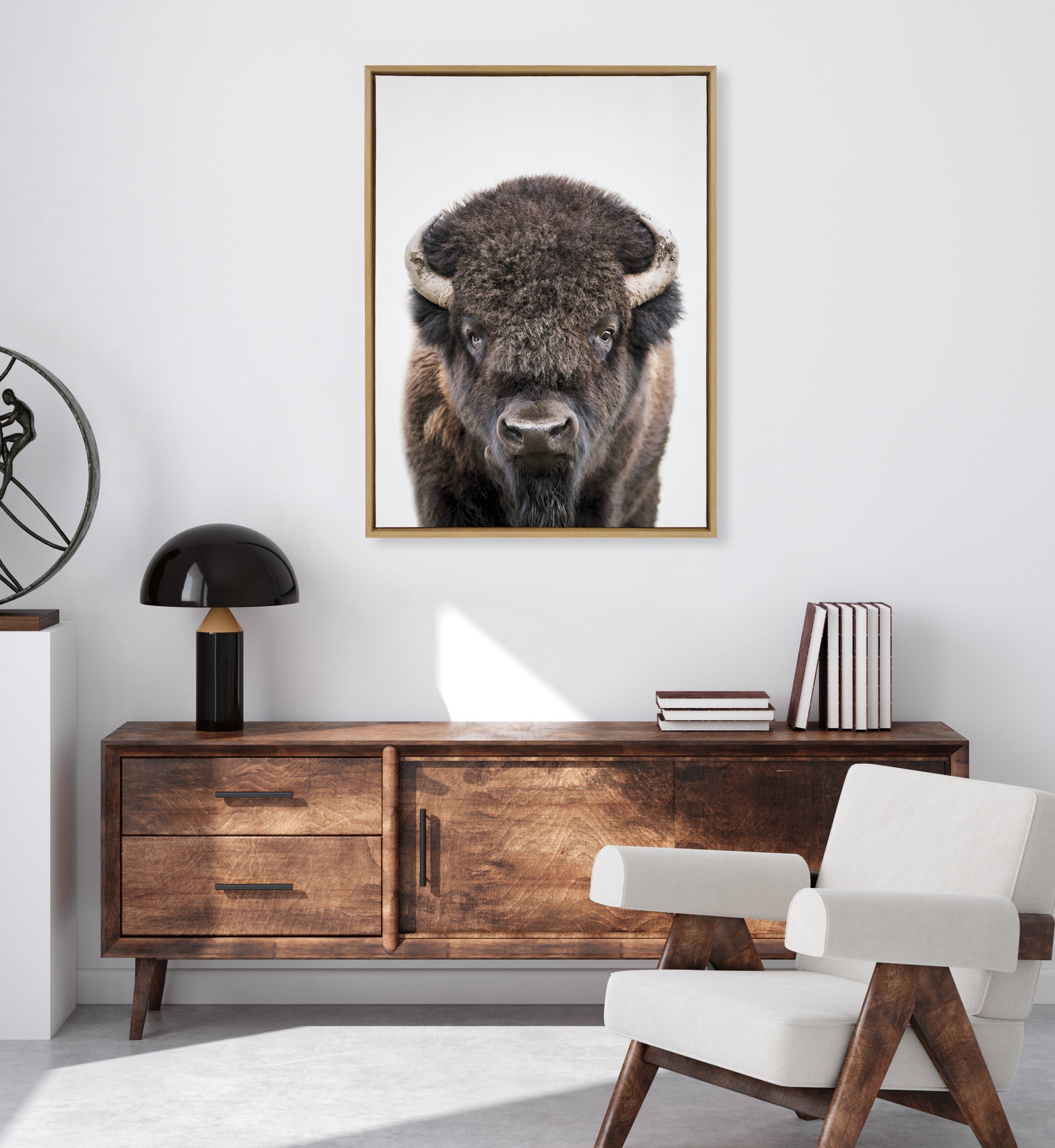Sylvie Bison Portrait Framed Canvas by Amy Peterson Art Studio