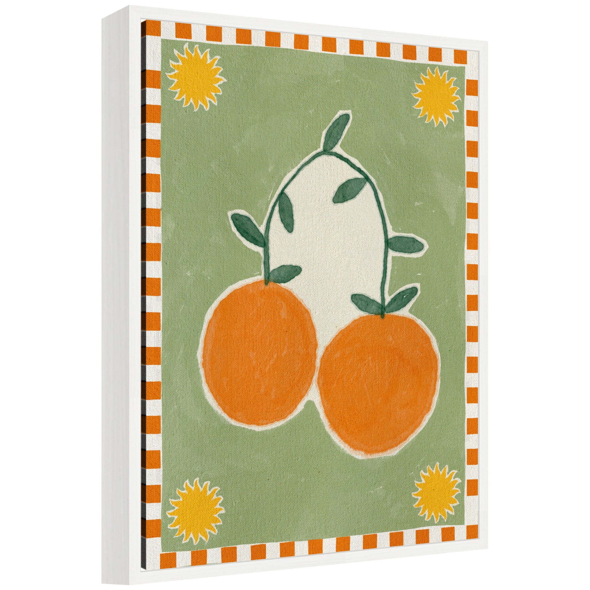 Sylvie Lush Duo 5 Orange framed still life canvas art by Shatha Al Dafai