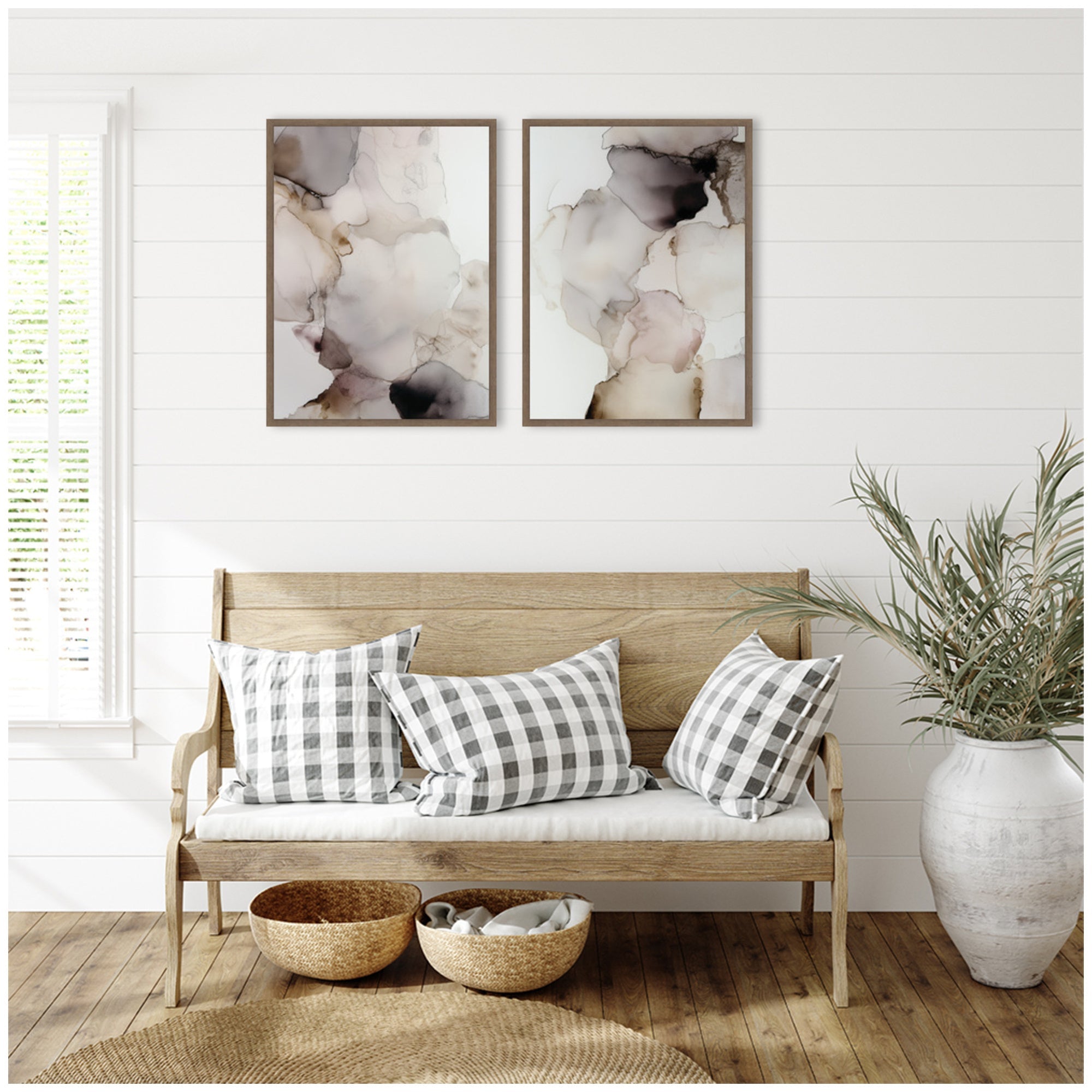 Smoke No.
1 & No.
2 2 Piece Framed Canvas Wall Art Set by Amy Lighthall