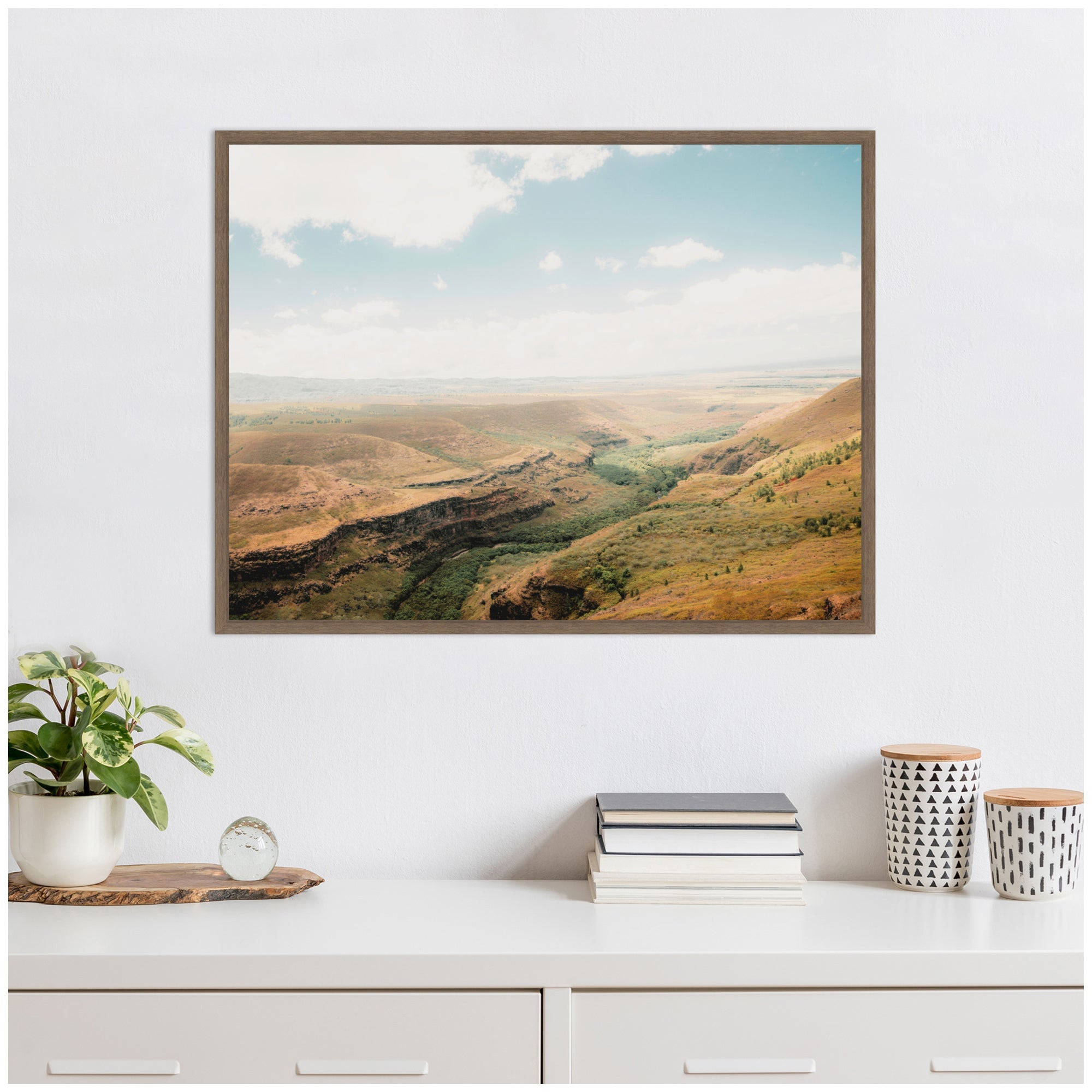 Sylvie Rolling Hills and Open Pastures Framed Canvas by Alicia Abla