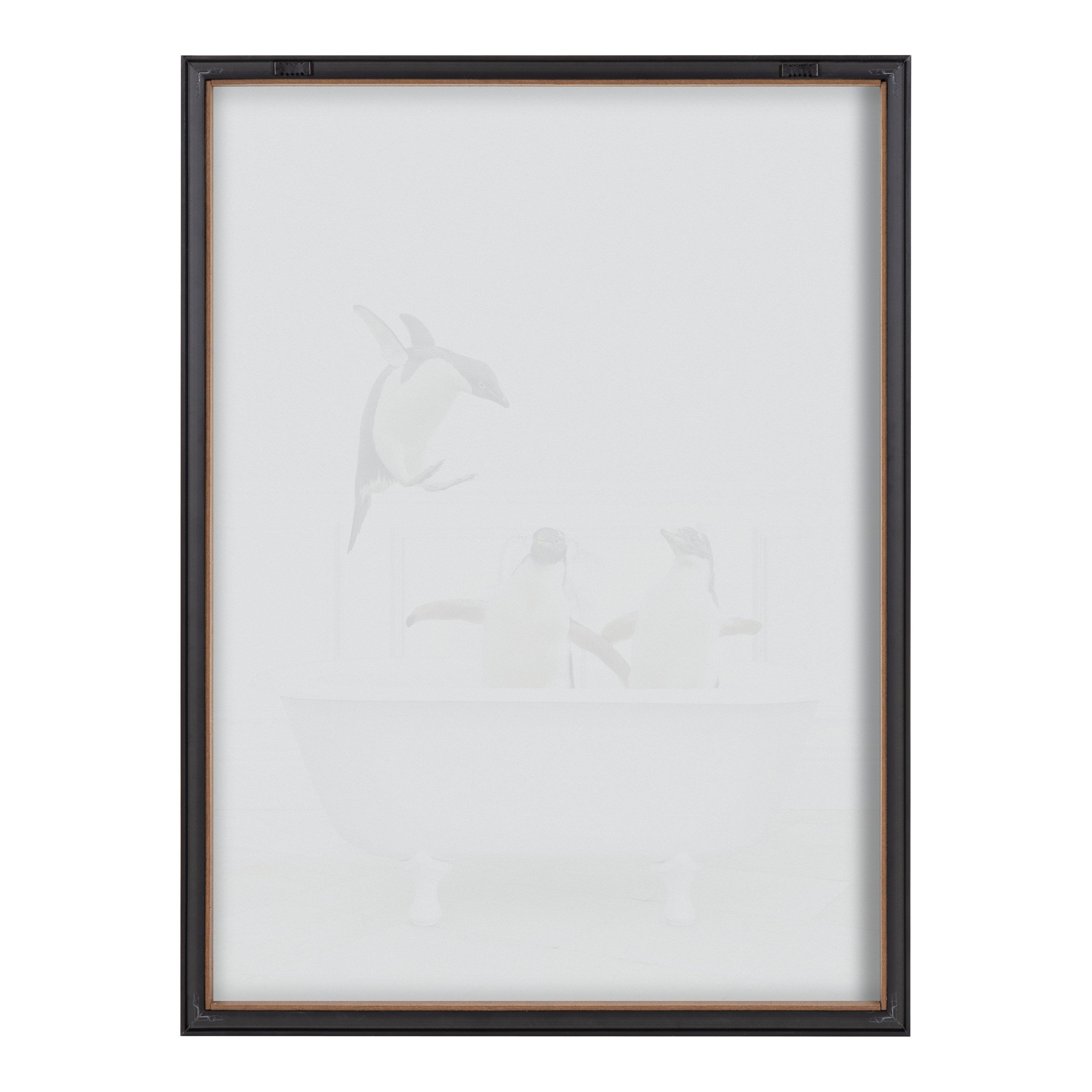 Blake Penguins Bathroom Framed Printed Glass by Amy Peterson Art Studio by kateandlaurel - product image 4 for Resin Society