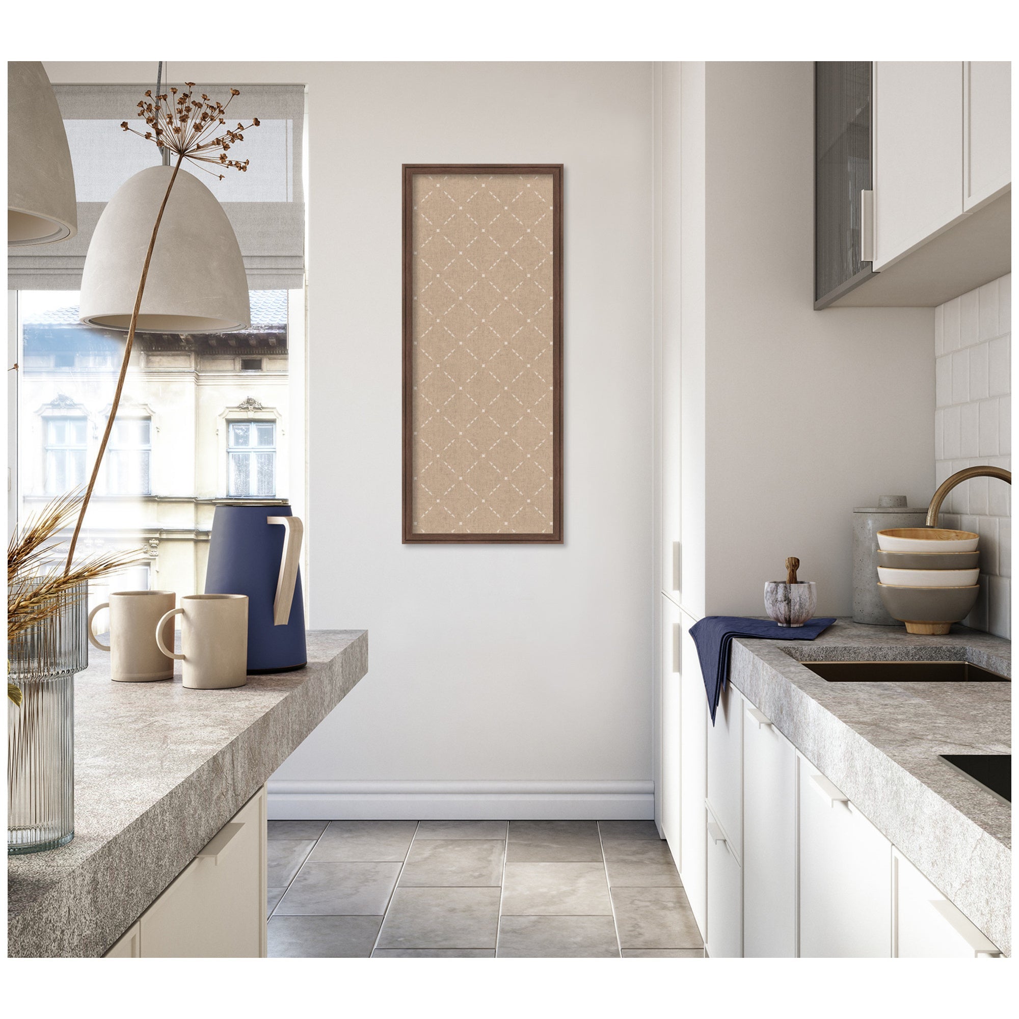 Pinboard Beige Lattice Pattern