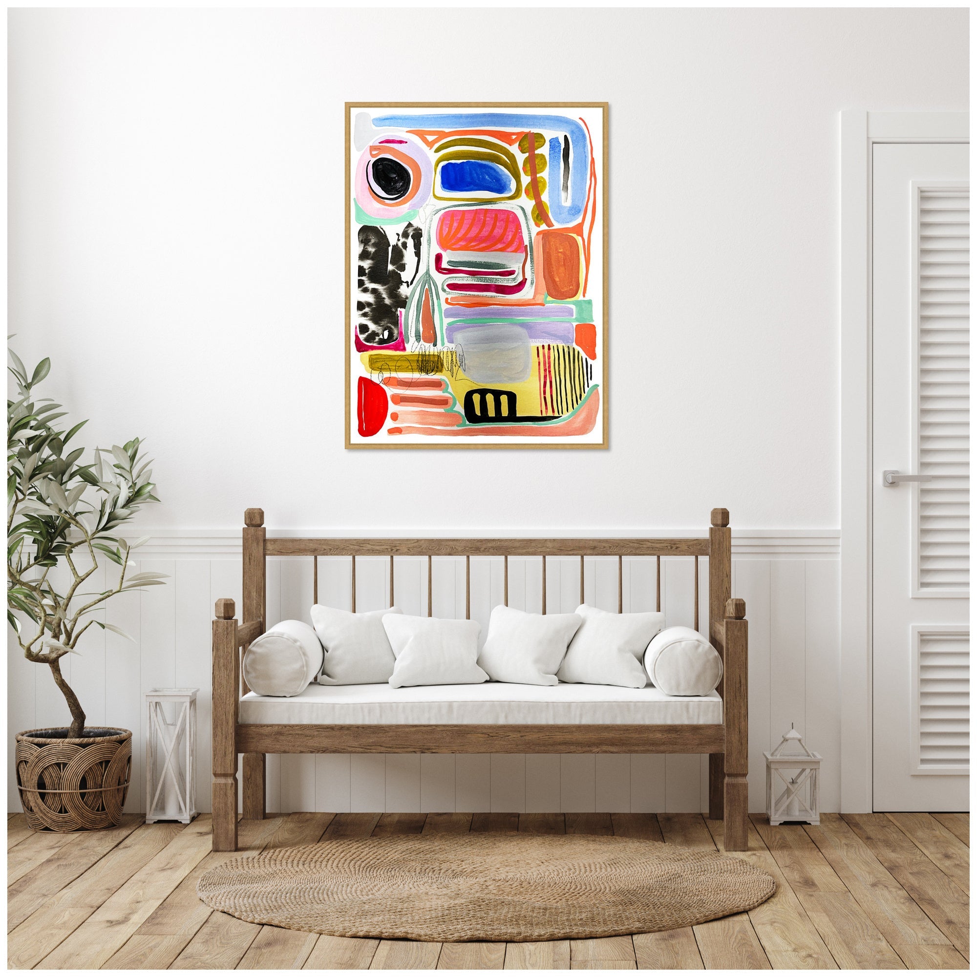 Sylvie Abstract 09 Framed Canvas by Emma Daisy