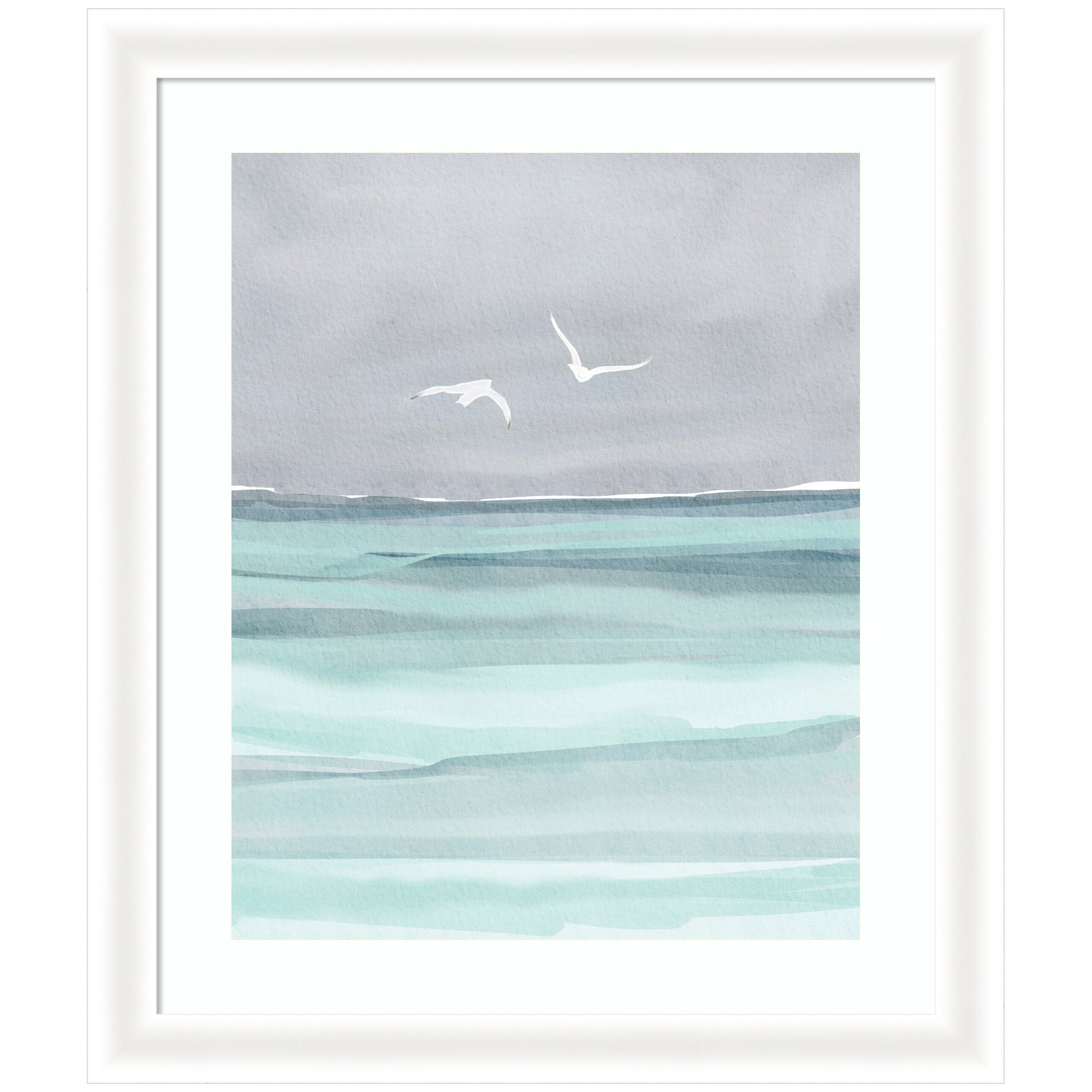 Framed Art Sea and Seagulls by Nikita Jariwala