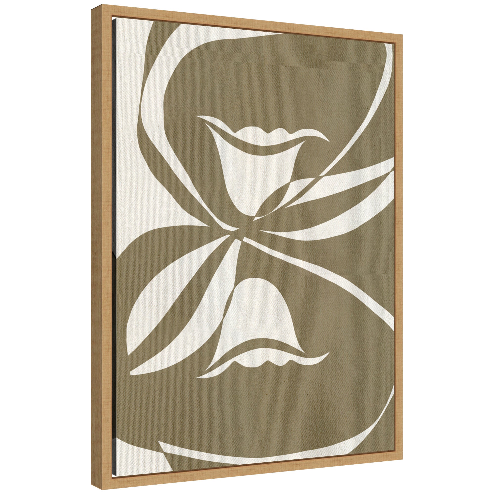 Abstract framed canvas art 'Bound by Beauty 2' by Shatha Al Dafai with floating polystyrene frame