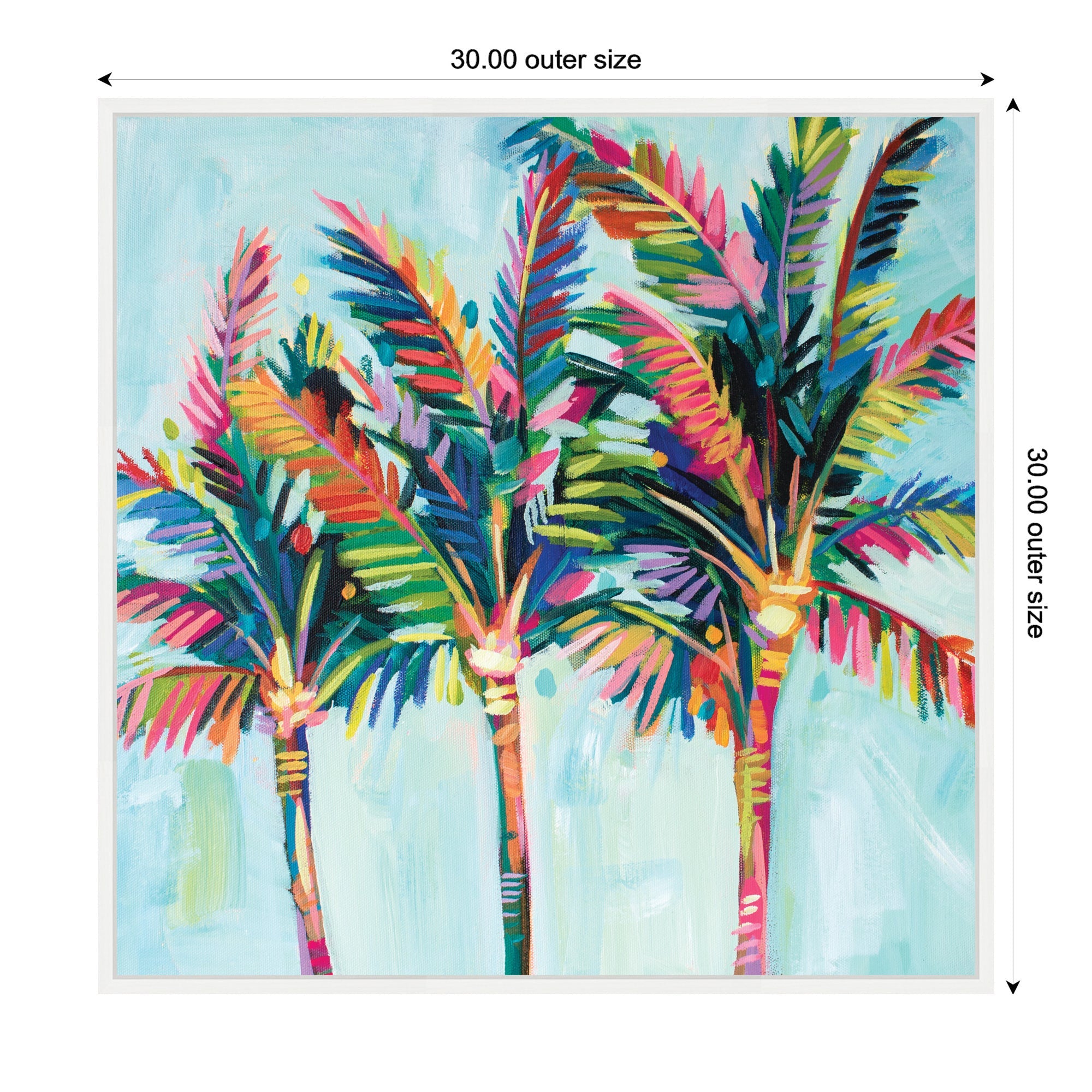 Sylvie Rainbow Coconuts Framed Canvas by Rachel Christopoulos