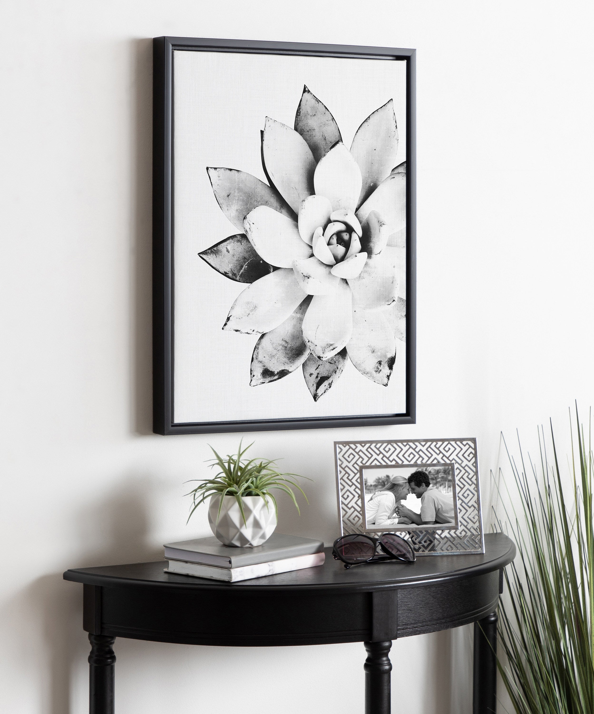 Sylvie Succulent Framed Canvas by Simon Te of Tai Prints