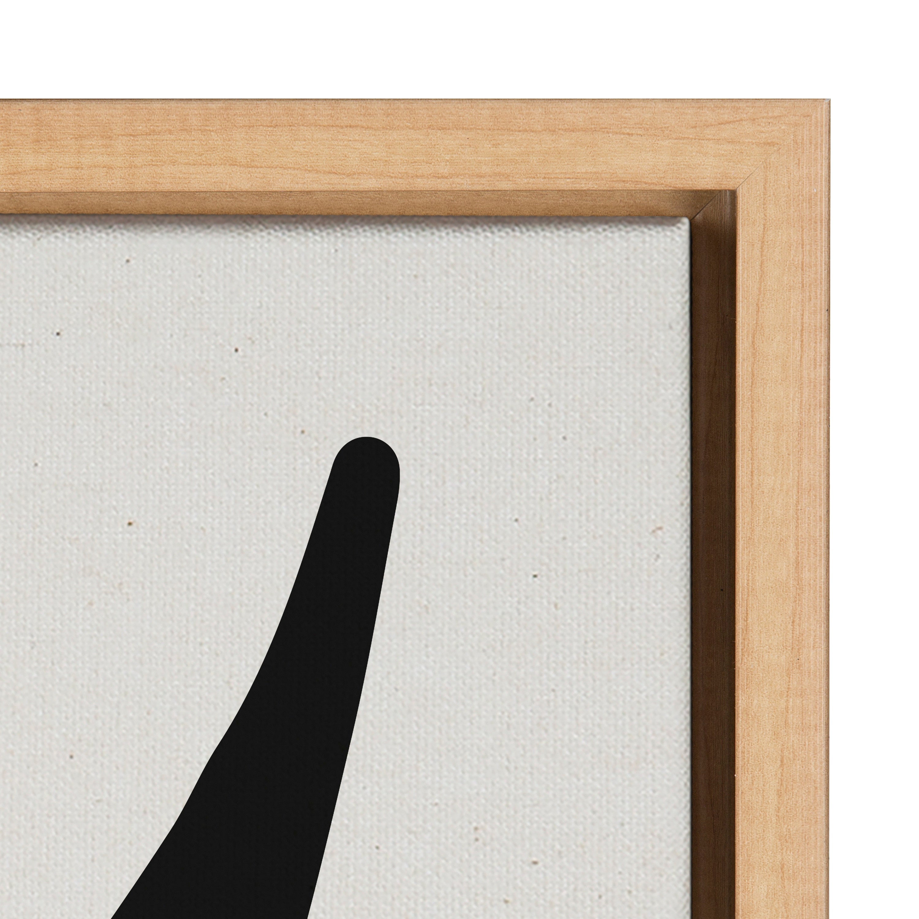 Sylvie Modern Botanical Neutral Abstract 1 Framed Canvas