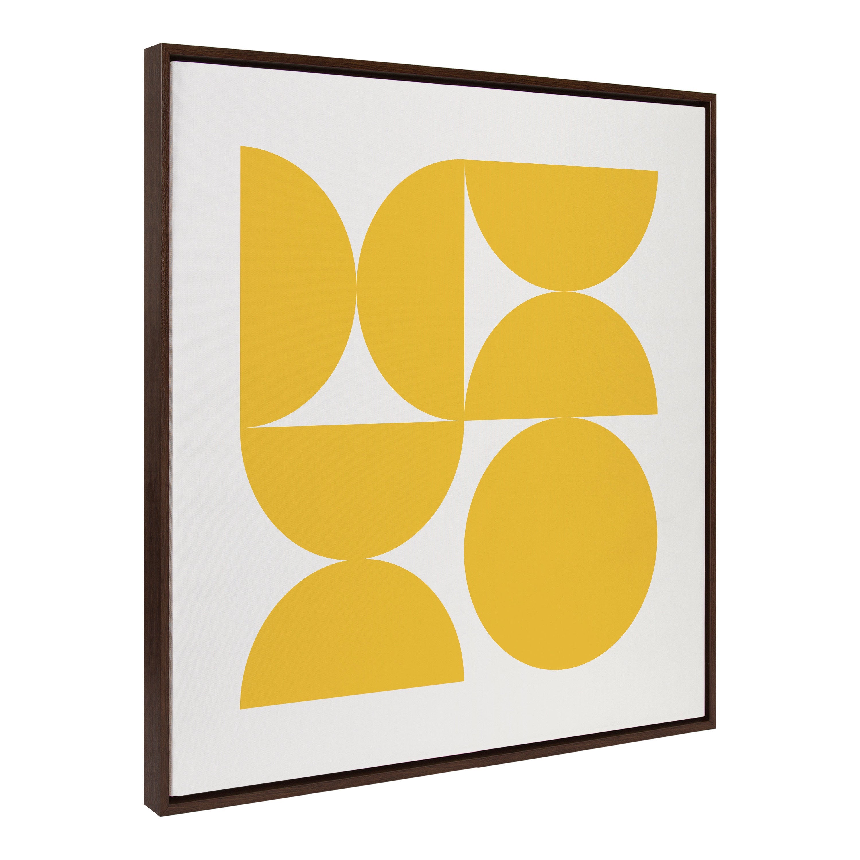 Sylvie Bold Vintage Geometric Sunshine Yellow Framed Canvas by kateandlaurel - main product image for Resin Society