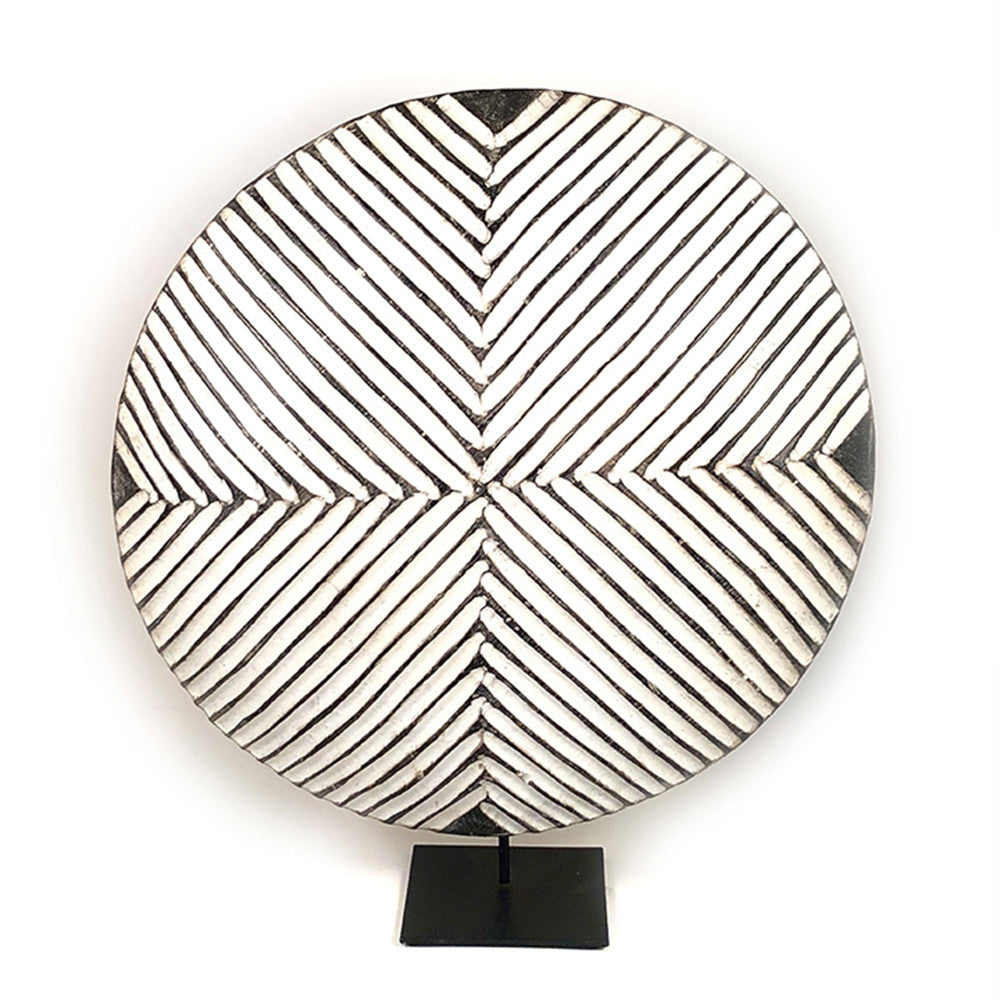 Round Bamileke Shield 22" Geometric Pattern by Mbare Ltd - product image 5 for Resin Society
