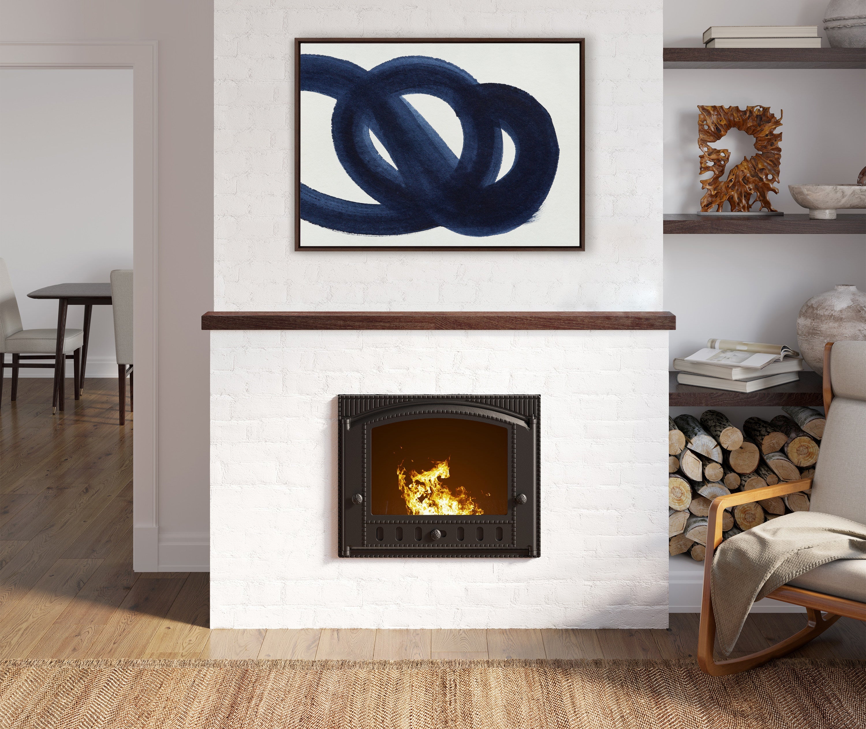 Sylvie Japandi 18 Framed Canvas by Rocket Jack by kateandlaurel - product image 20 for Resin Society