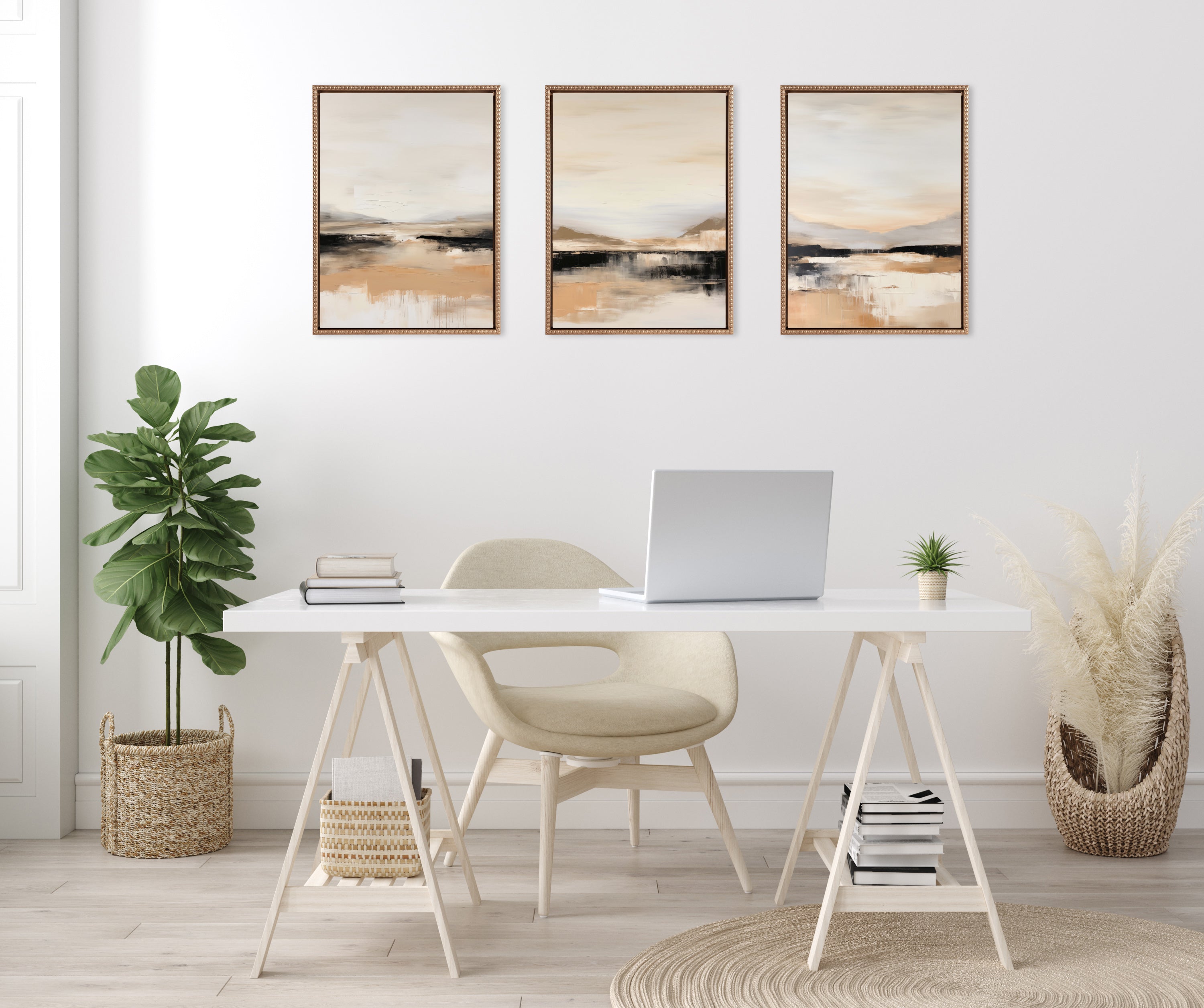 Sylvie Peaceful Landscape I, II and III Framed Canvas Art Set by Amy Lighthall