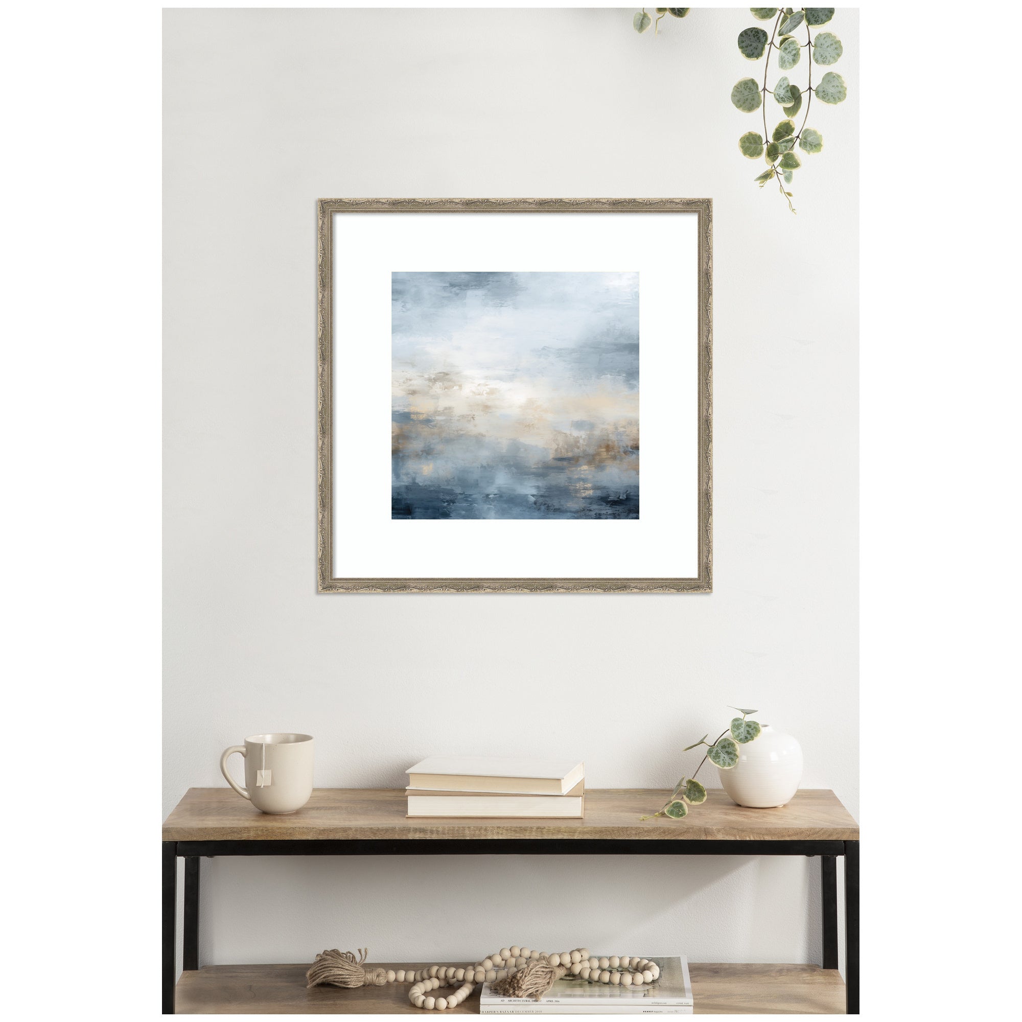 Tonal Abstract Oceanic Nautical Serenity Blue by The Creative Bunch Studio Framed Wall Art Print