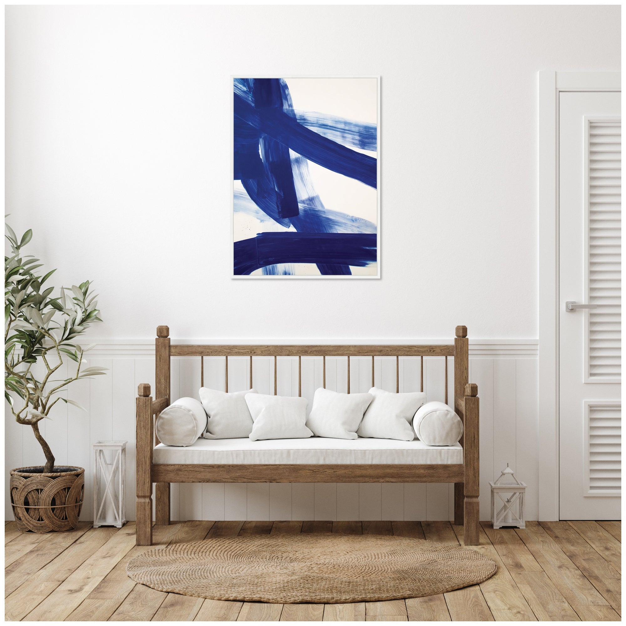 Cobalt Mark No.
1 by Amy Lighthall Framed Canvas Wall Art Print