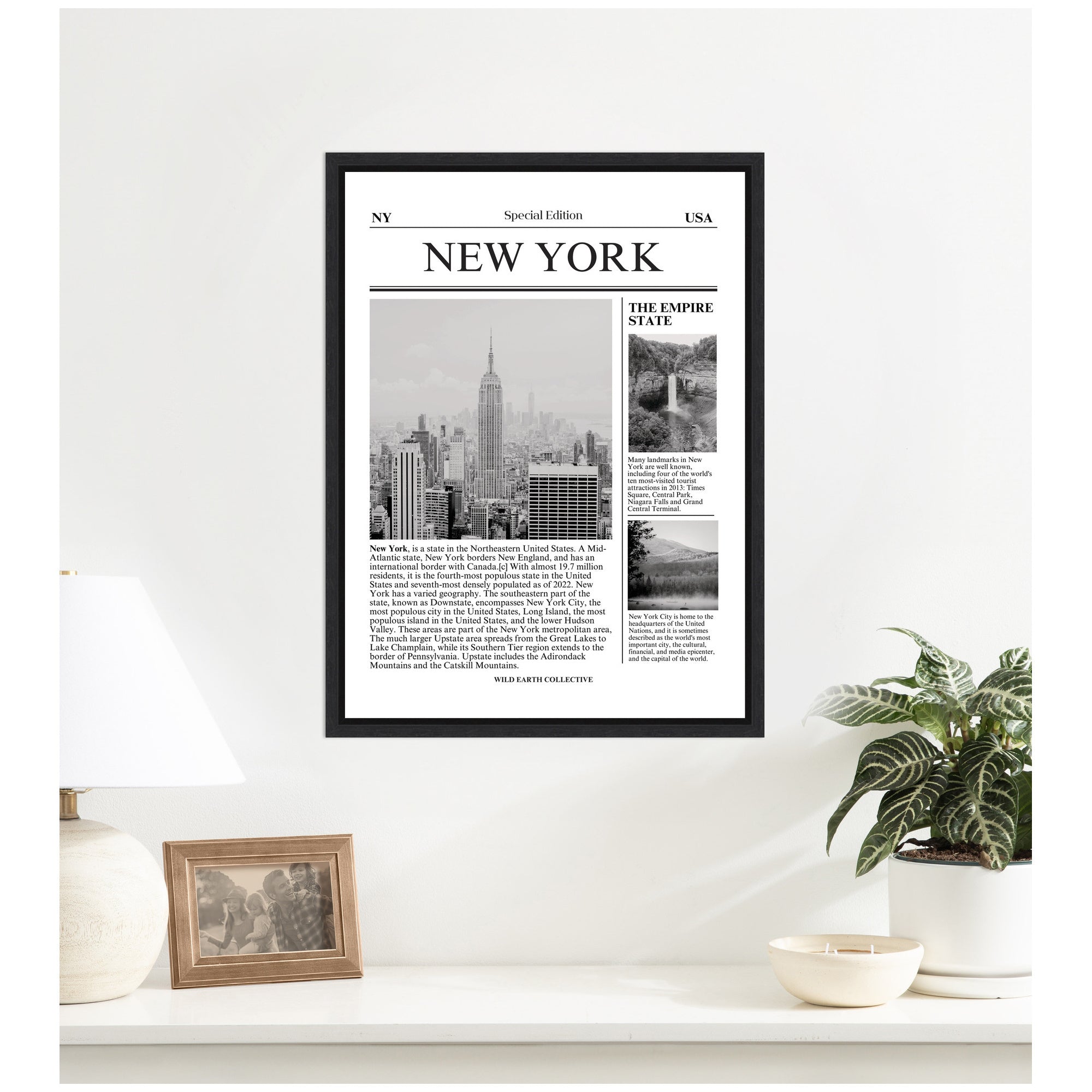New York Article by Megan Ryan Framed Canvas Wall Art Print